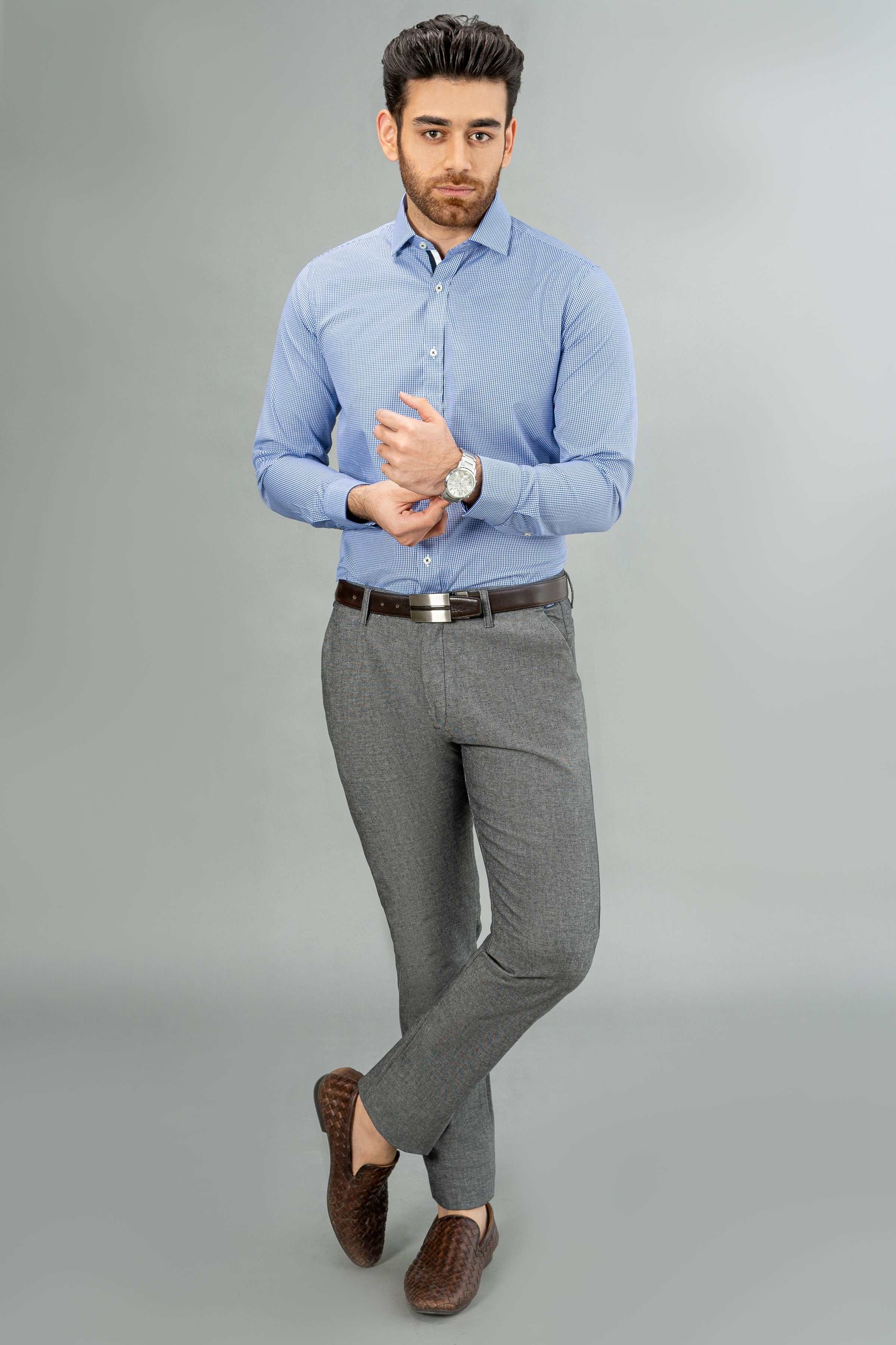 SEMI FORMAL BLUE WHITE at Charcoal Clothing