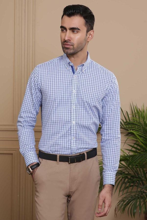 SEMI FORMAL FULL SLEEVE SLIM FIT SKY BLUE at Charcoal Clothing