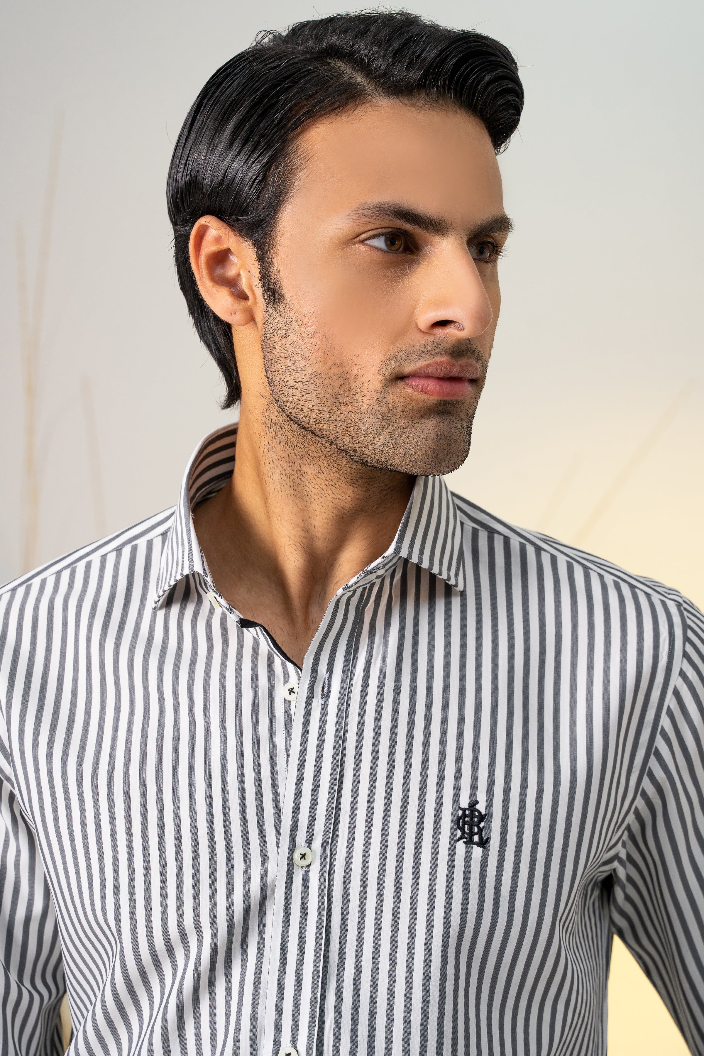 SEMI FORMAL GREY WHITE LINE at Charcoal Clothing