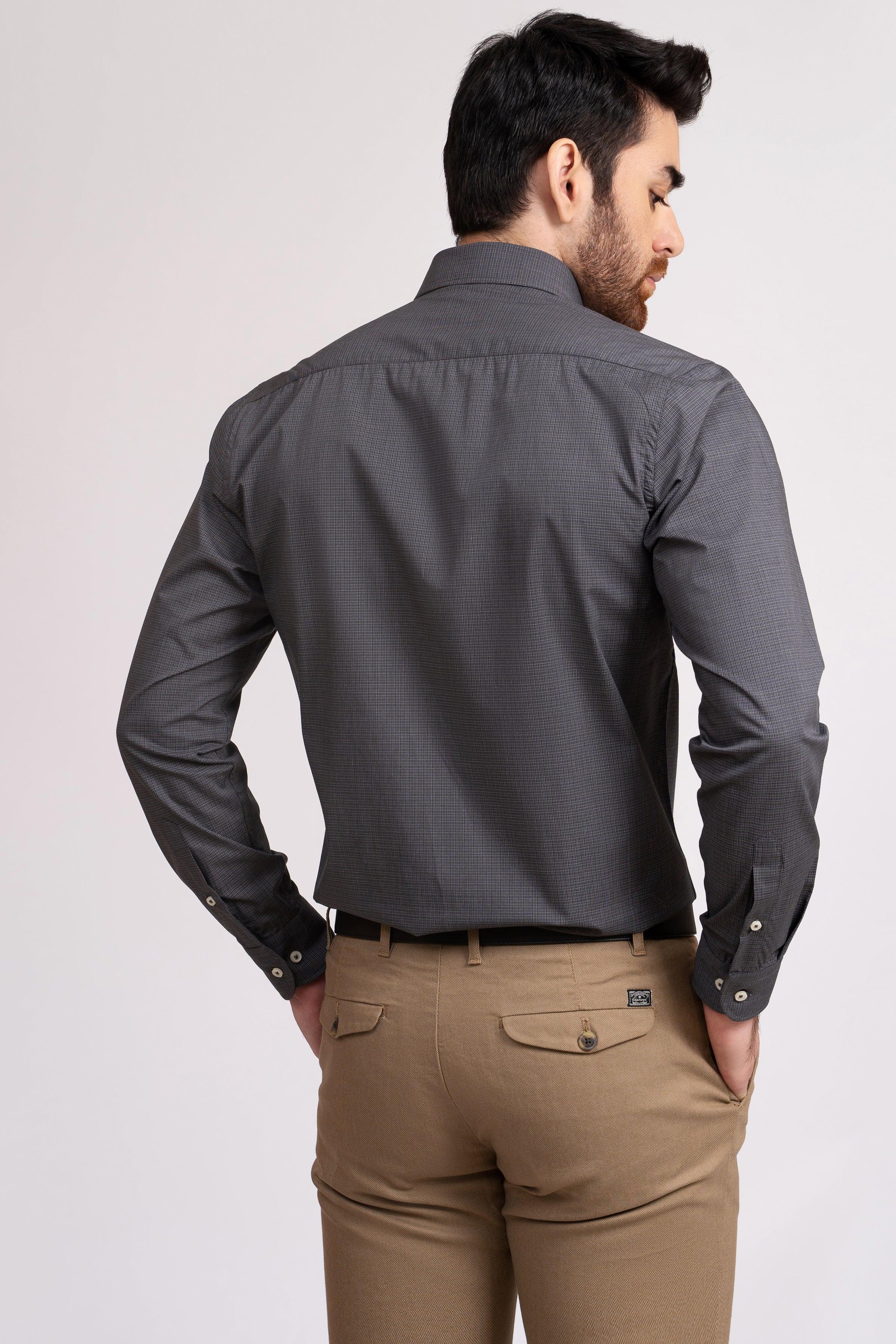 SEMI FORMAL SHIRT DARK GREY at Charcoal Clothing