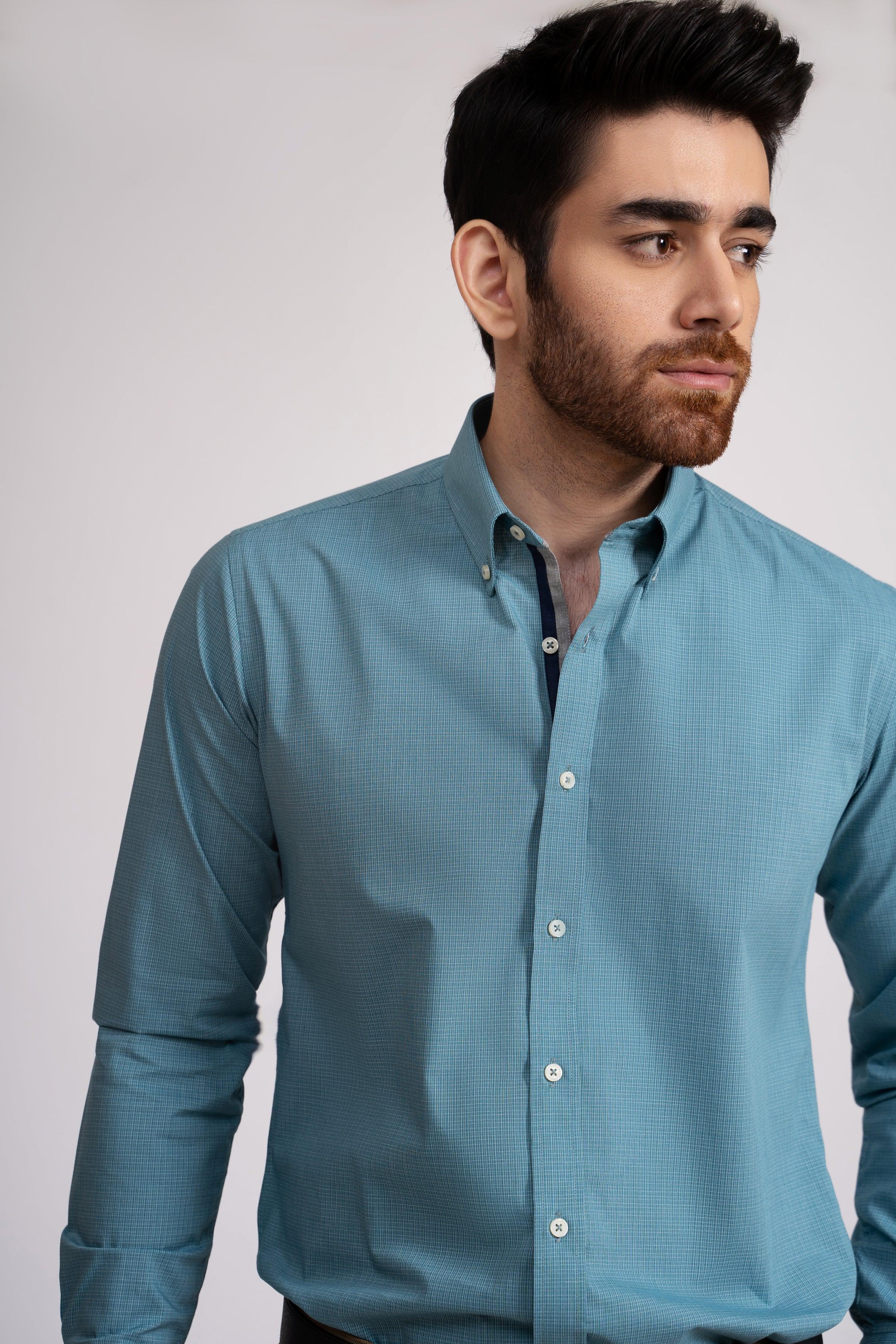 SEMI FORMAL SHIRT FEROZE CHECK at Charcoal Clothing