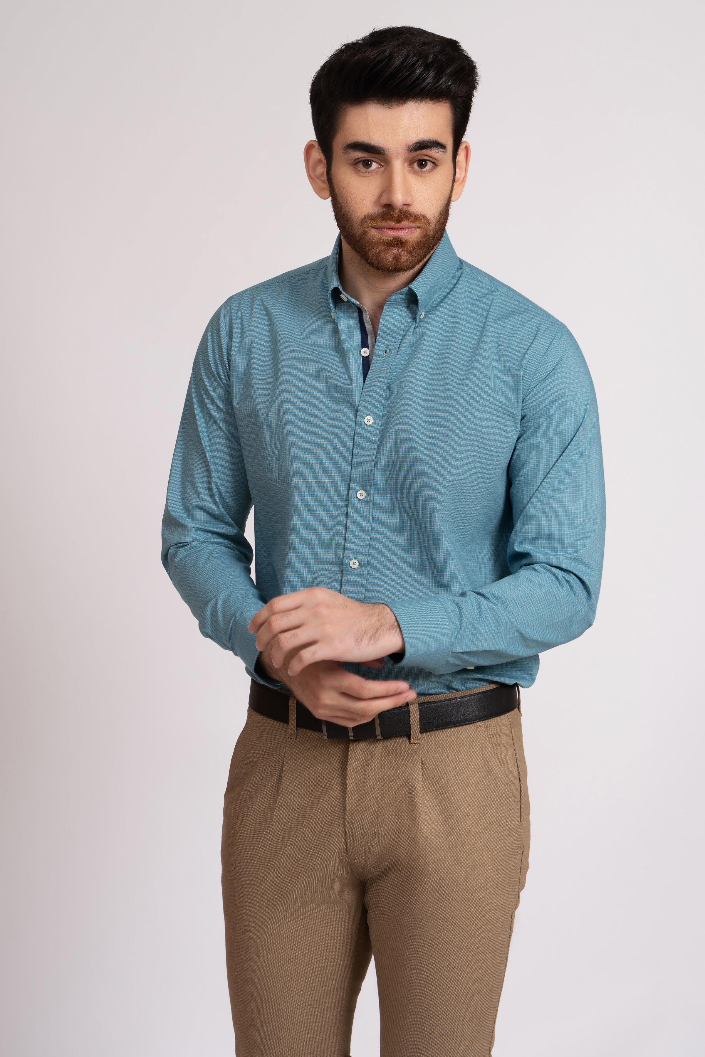 SEMI FORMAL SHIRT FEROZE CHECK at Charcoal Clothing