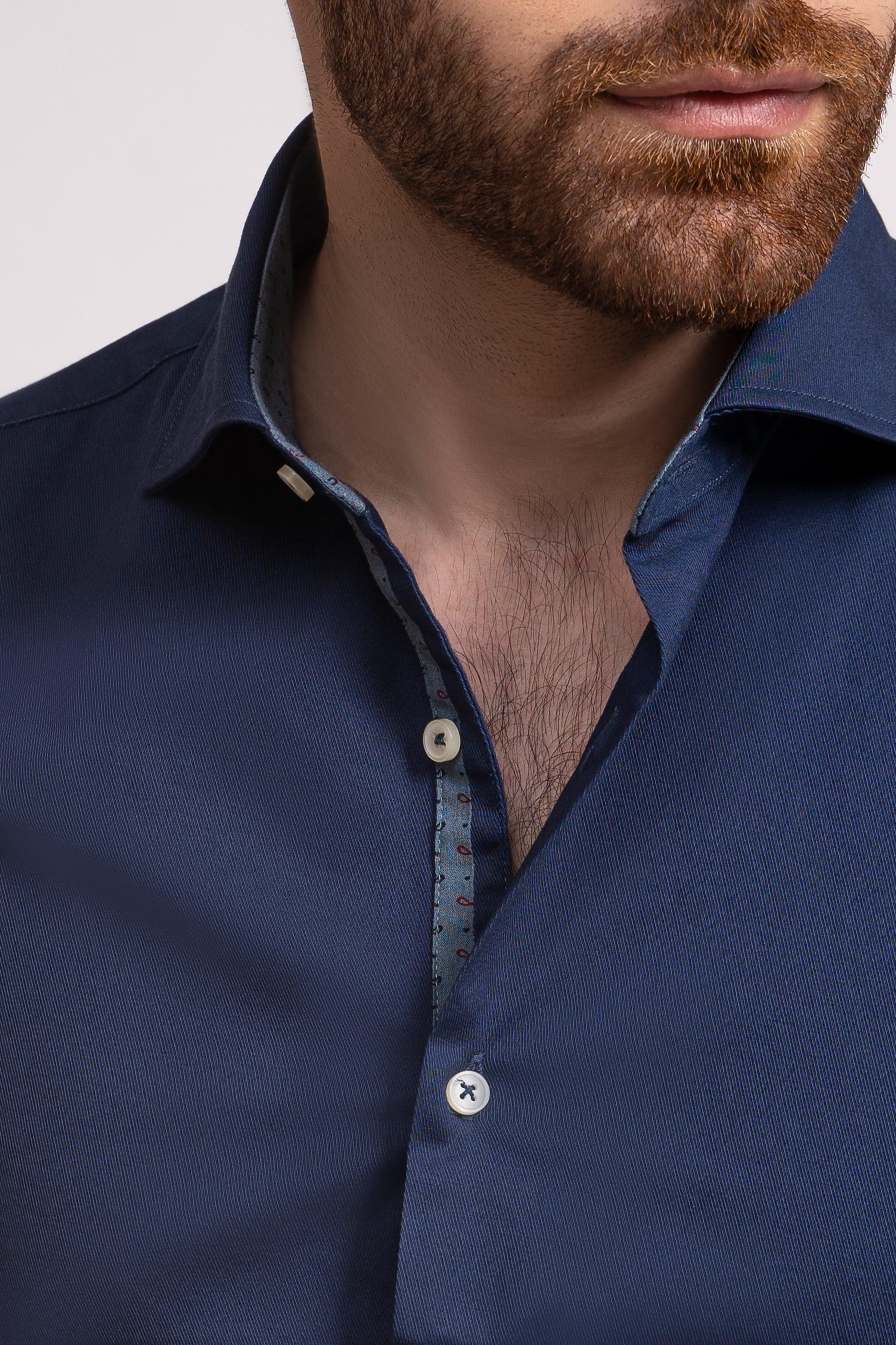 SEMI FORMAL SHIRT FRENCH COLLAR ROYAL BLUE at Charcoal Clothing