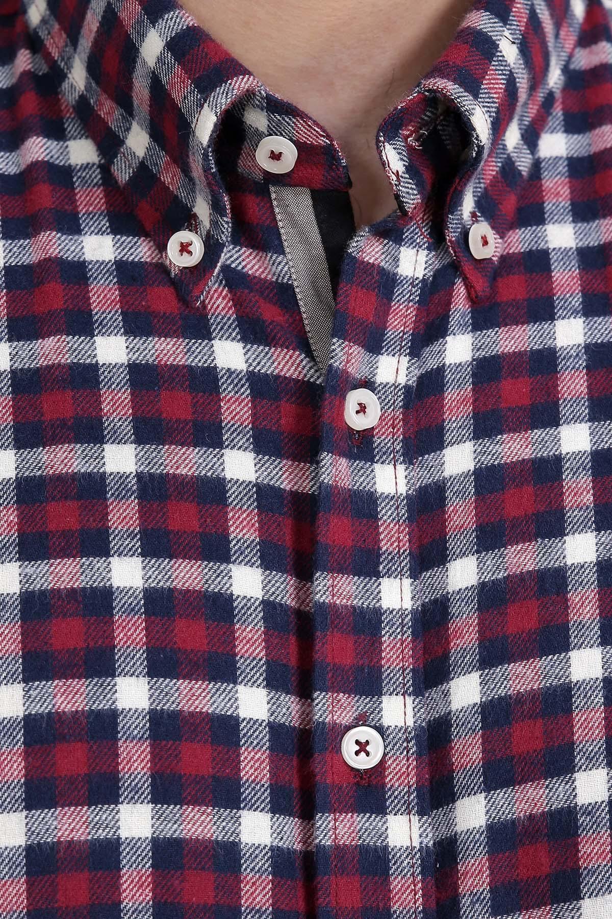 SEMI FORMAL SHIRTS BUTTON DOWN WINTER FULL SLEEVE MAROON NAVY at Charcoal Clothing