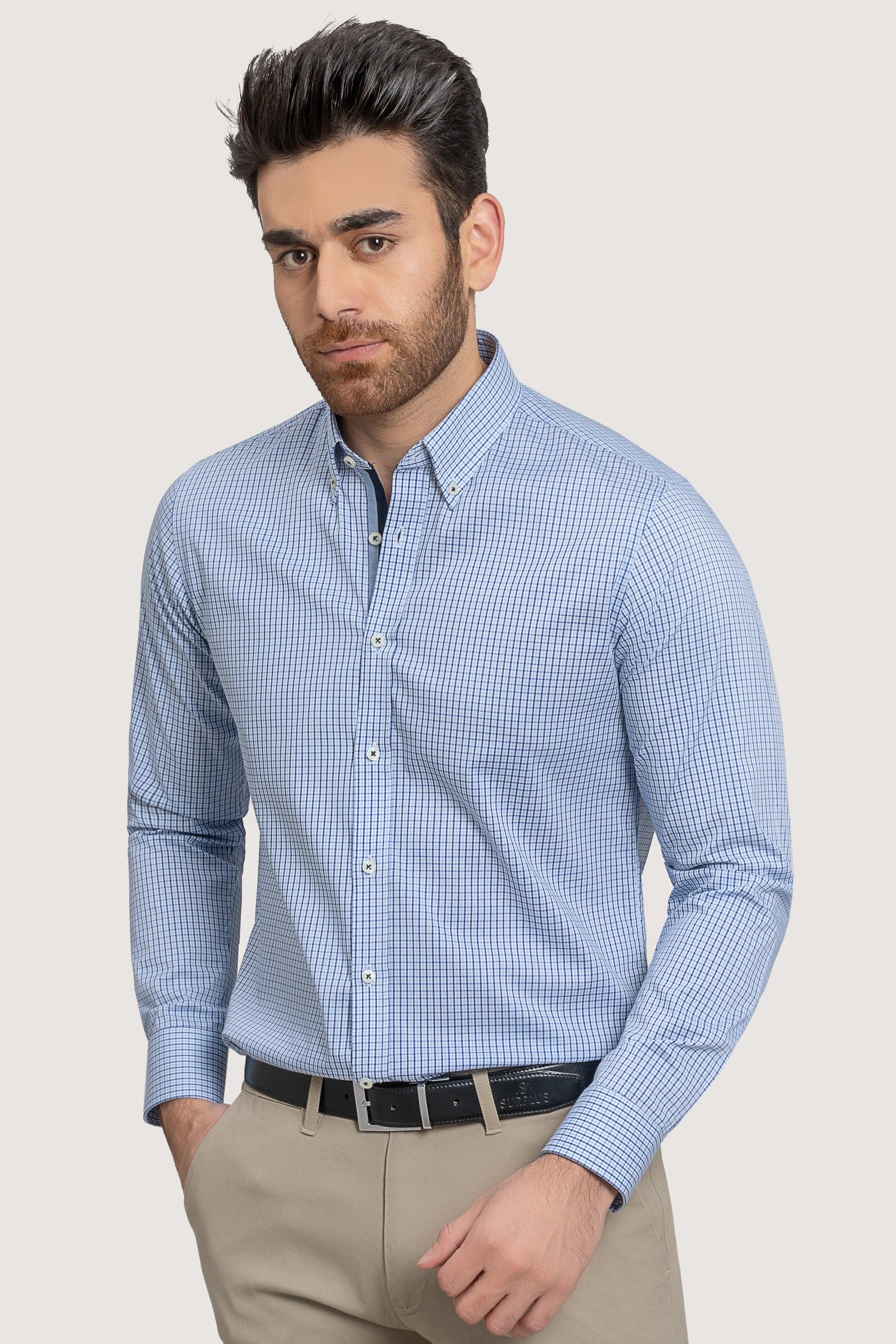 SEMI FORMAL SKY BLUE CHECK at Charcoal Clothing