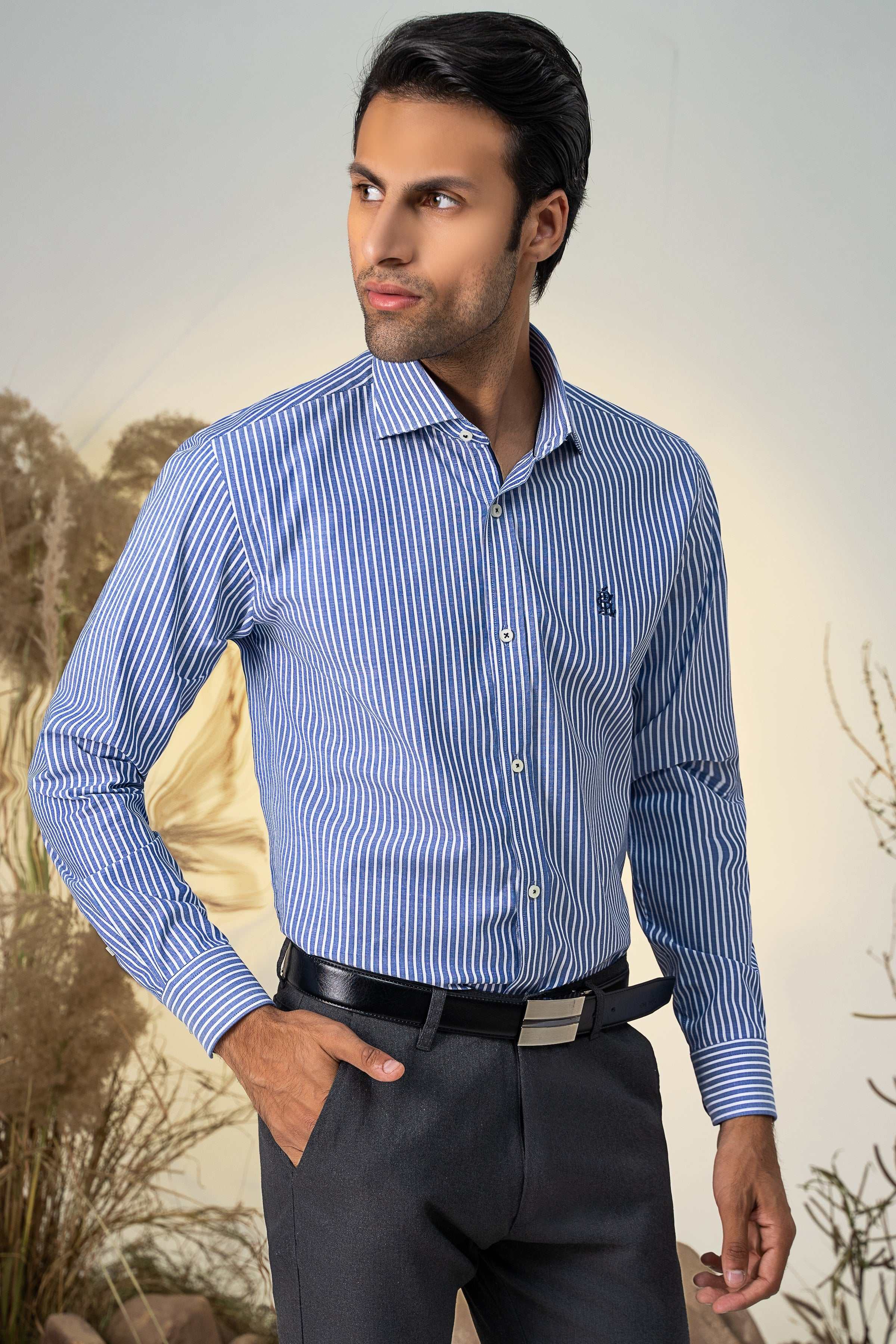 SEMI FORMAL SKY WHITE LINE at Charcoal Clothing
