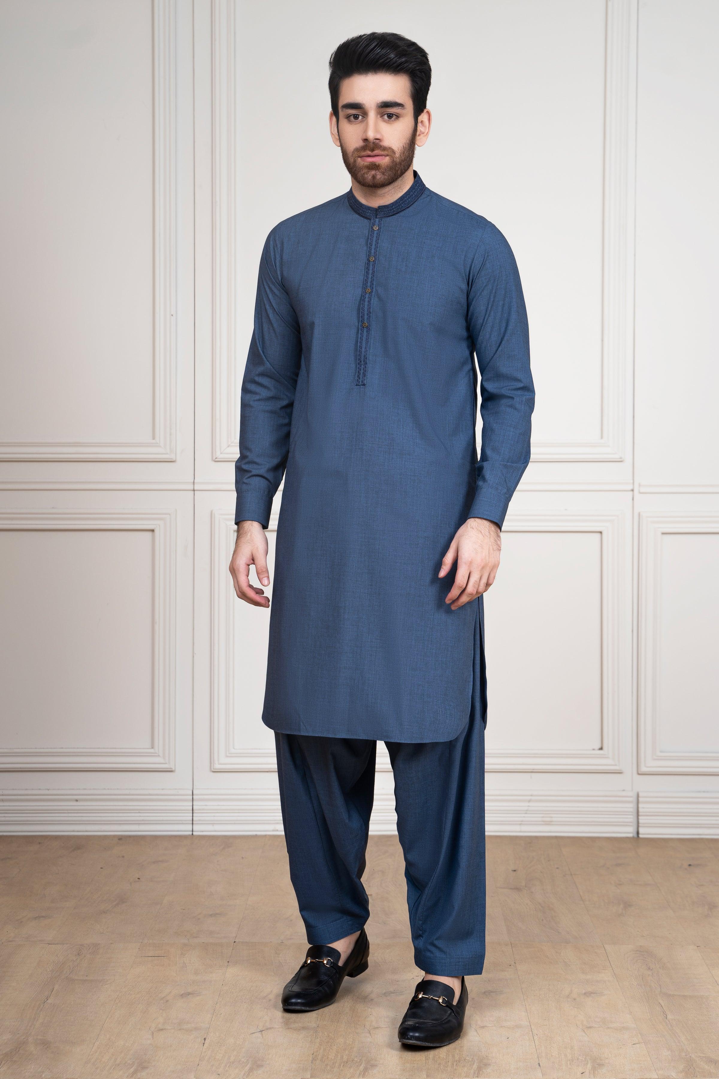 SHALWAR KAMEEZ BLUE GREY at Charcoal Clothing