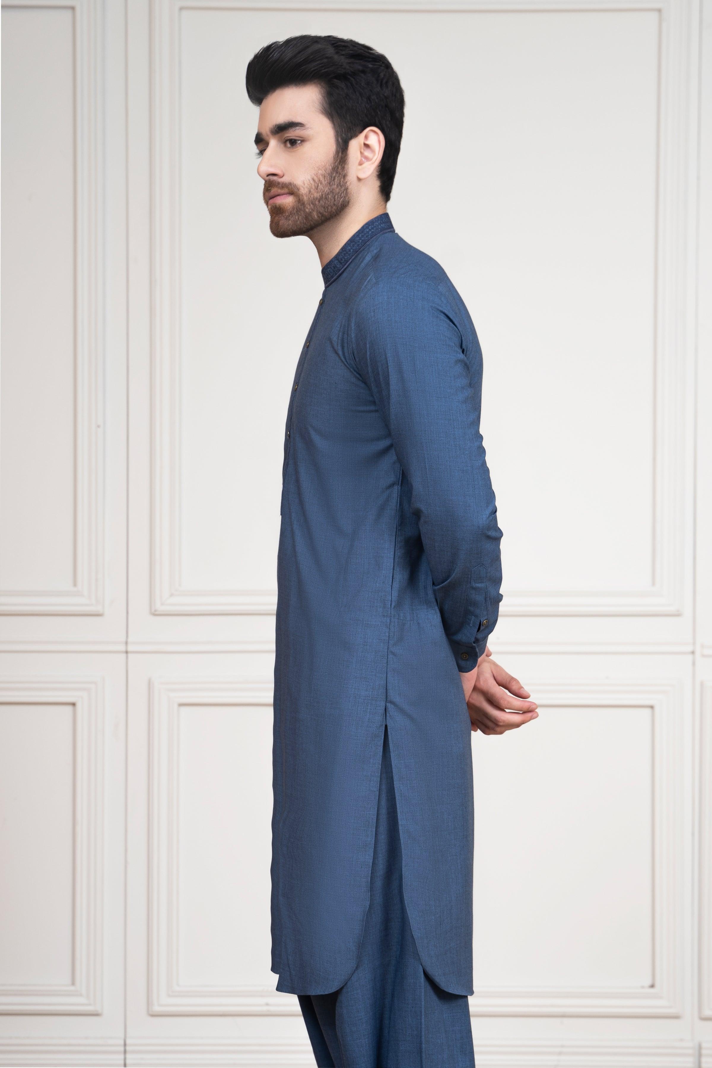 SHALWAR KAMEEZ BLUE GREY at Charcoal Clothing