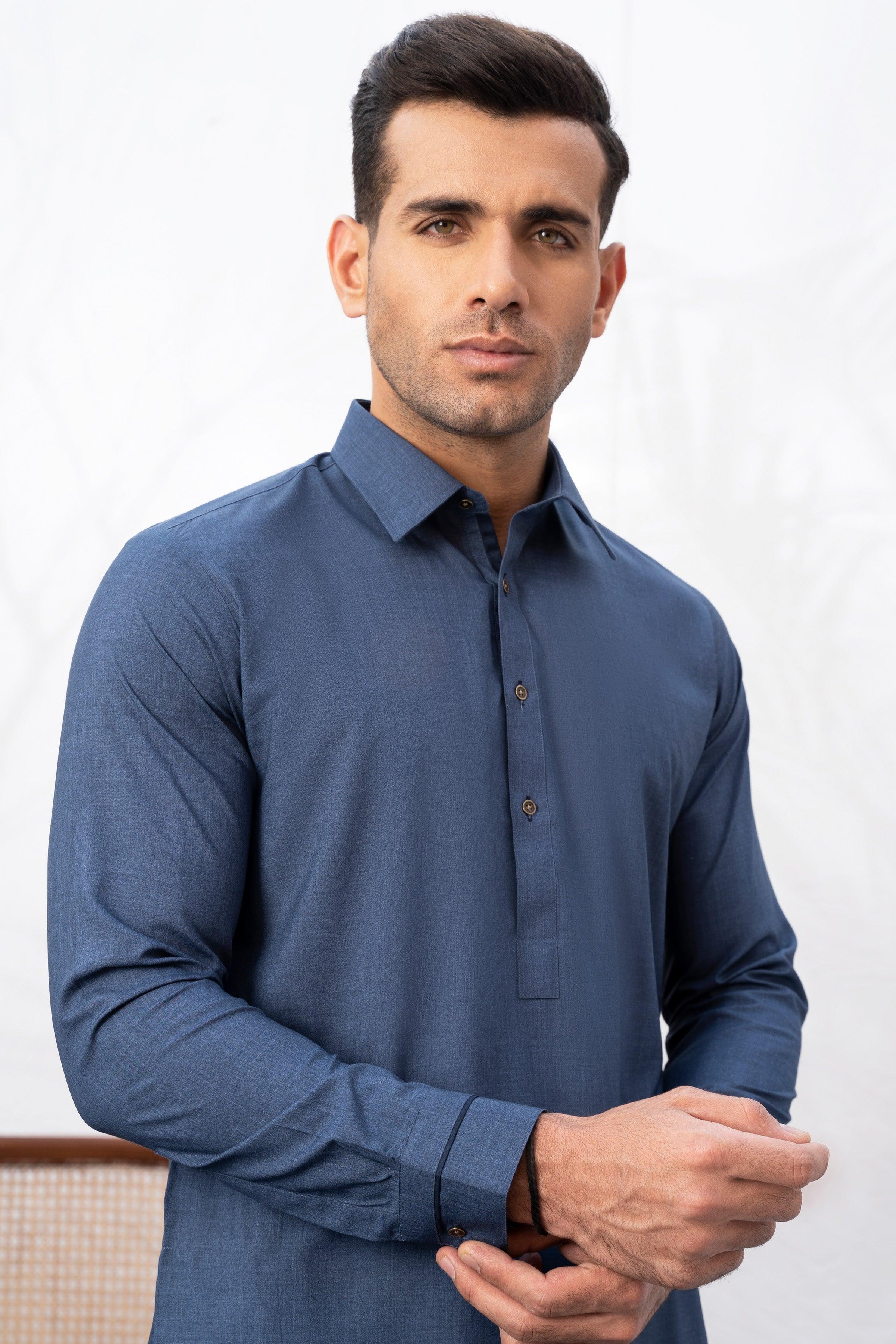 SHALWAR KAMEEZ BLUE MELANGE at Charcoal Clothing