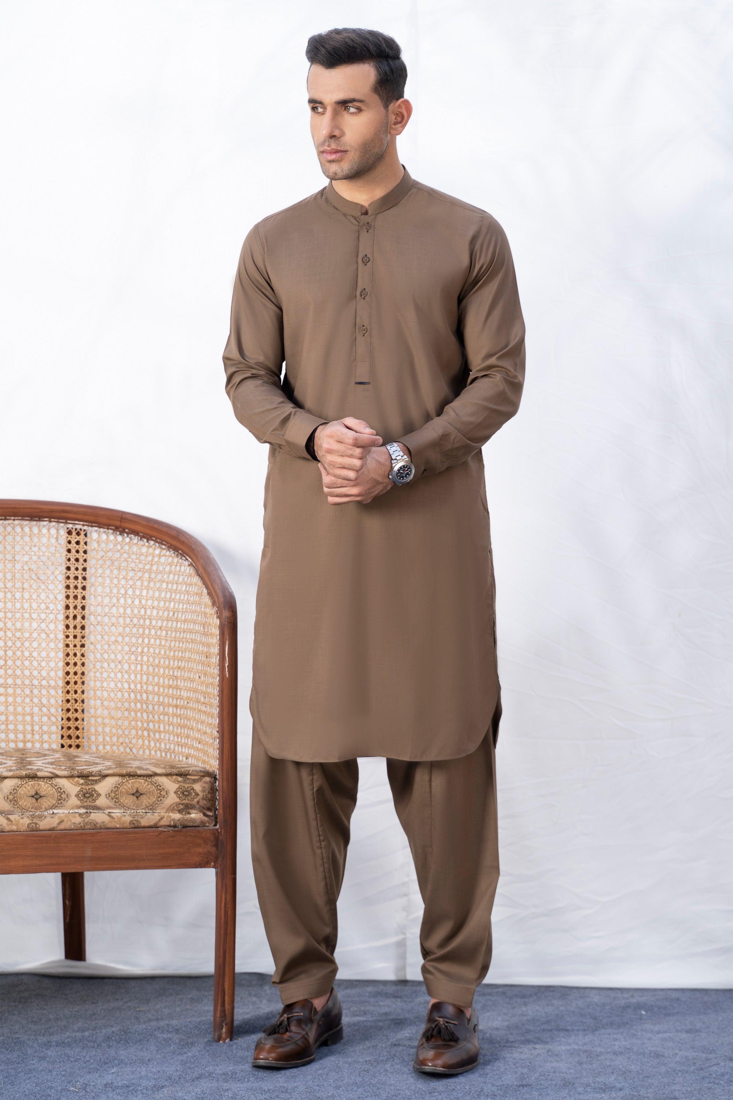 SHALWAR KAMEEZ DARK KHAKI at Charcoal Clothing