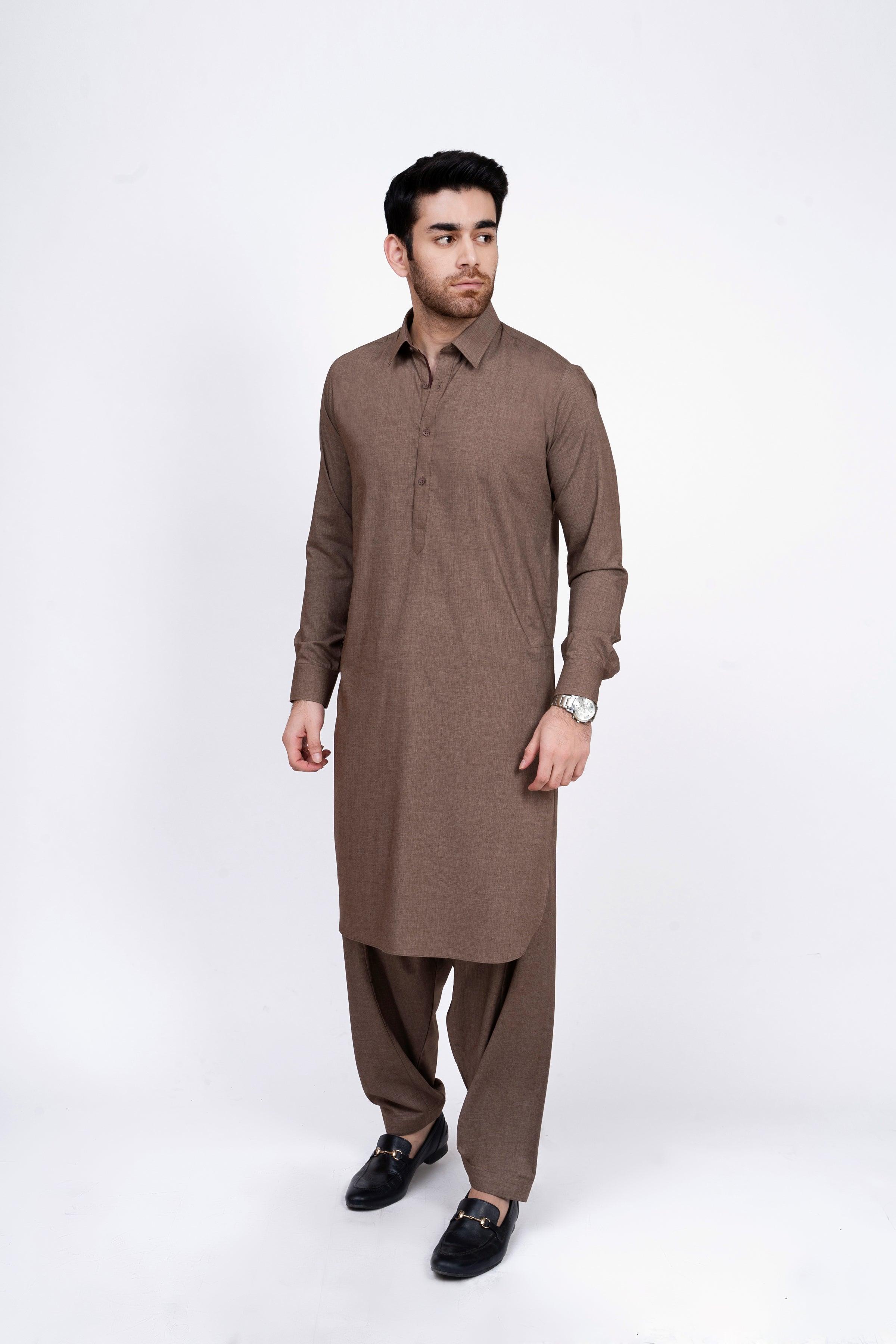 SHALWAR KAMEEZ MID BROWN at Charcoal Clothing