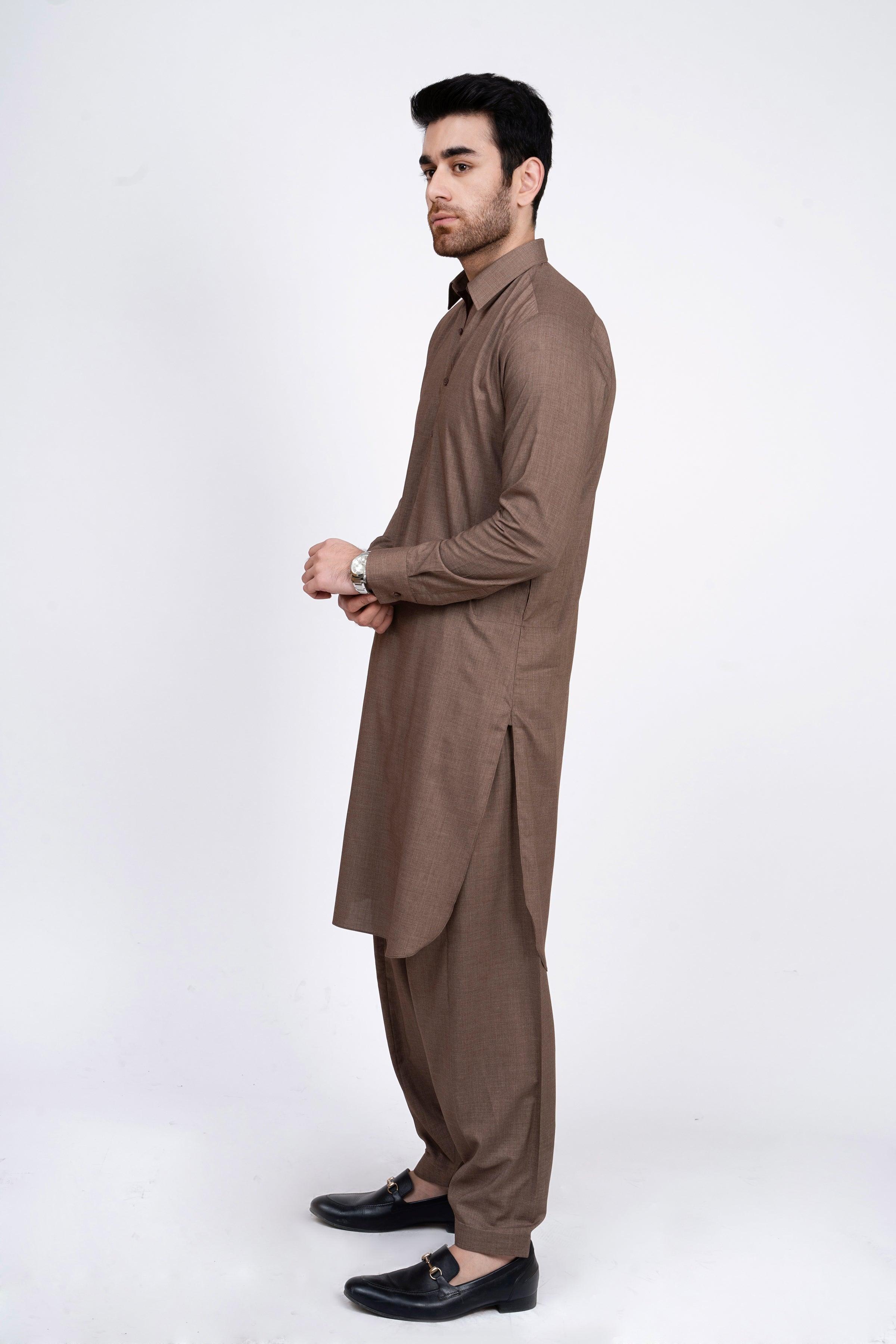 SHALWAR KAMEEZ MID BROWN at Charcoal Clothing