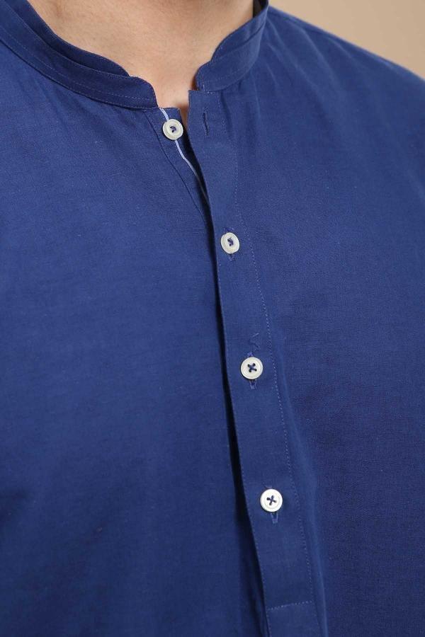 SHORT KURTA NAVY BLUE at Charcoal Clothing