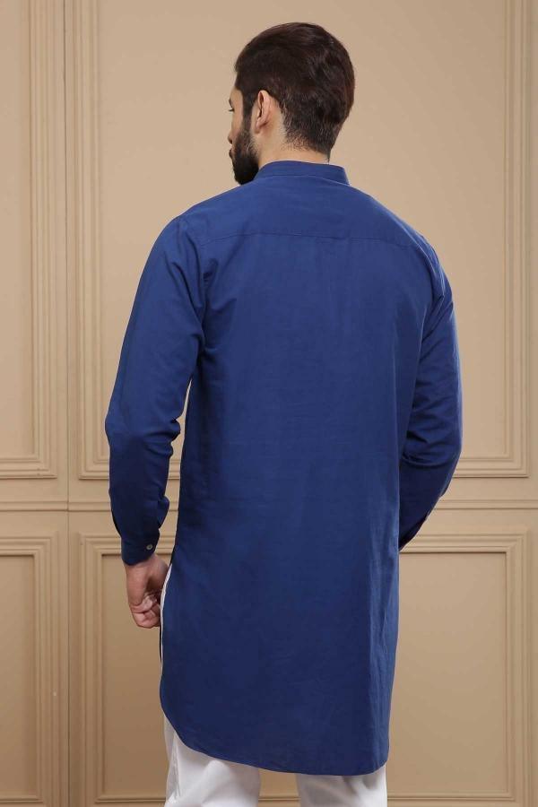 SHORT KURTA NAVY BLUE at Charcoal Clothing