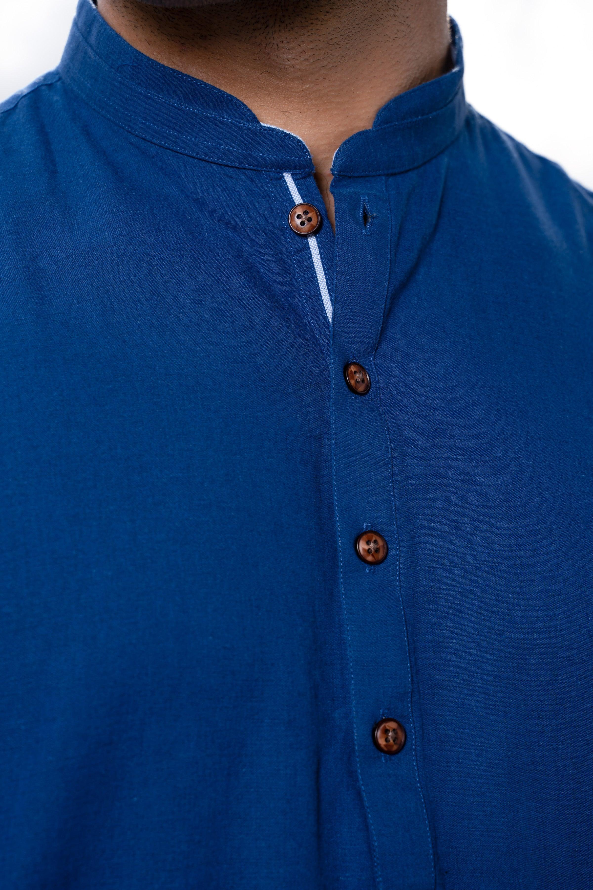 SHORT KURTA ROYAL BLUE at Charcoal Clothing