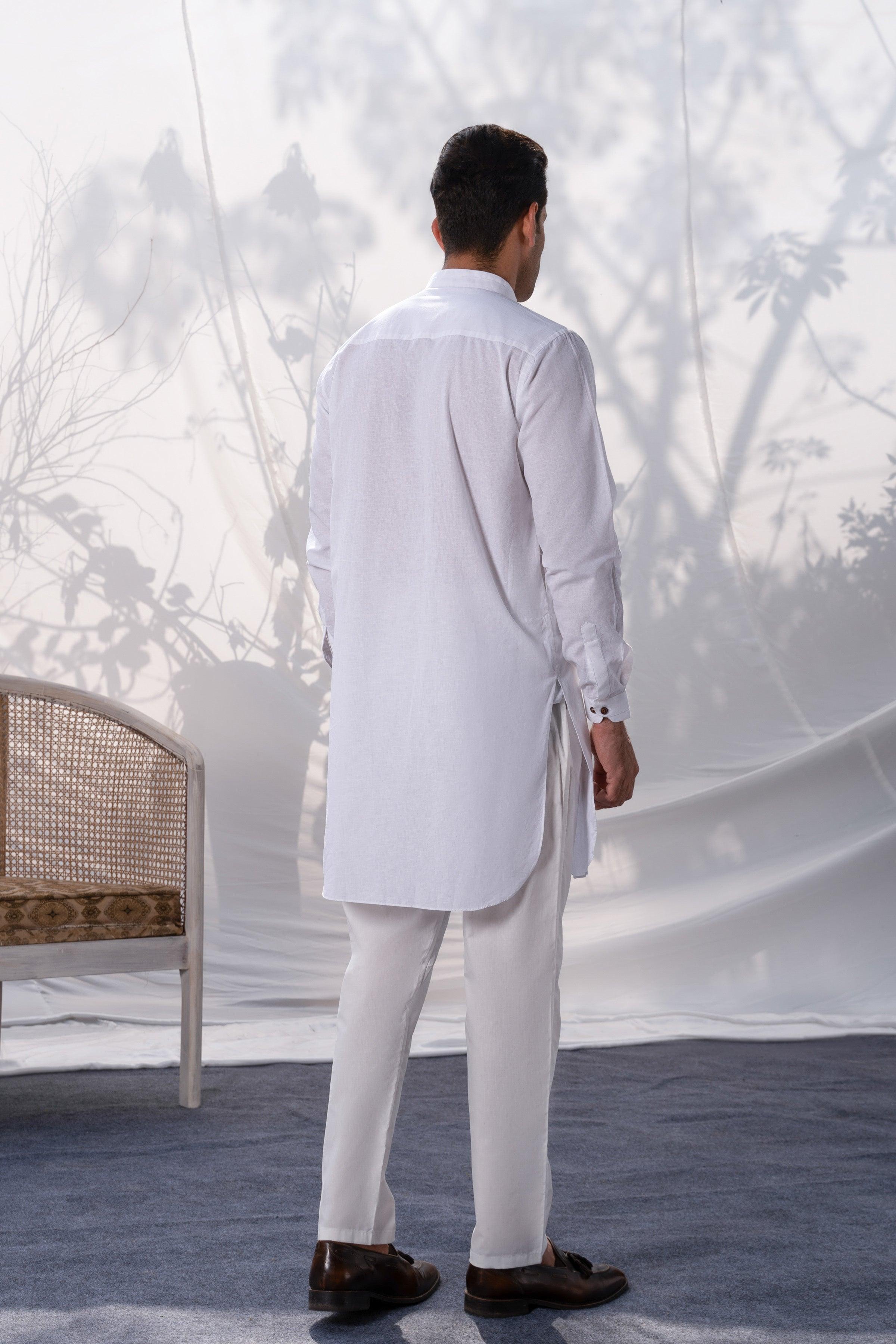 SHORT KURTA WHITE at Charcoal Clothing