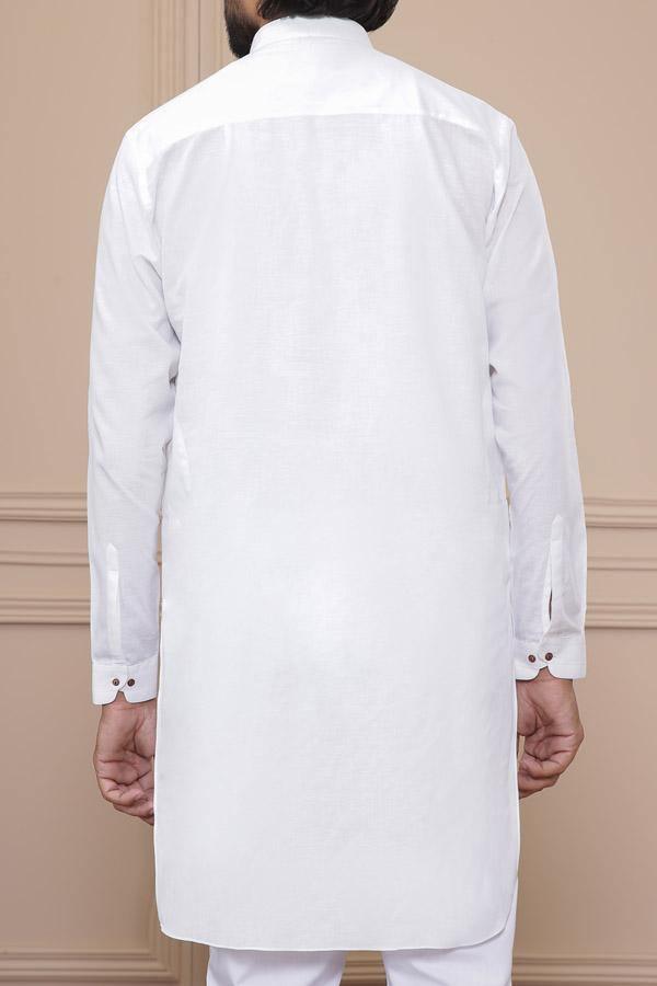 SHORT KURTA  WHITE at Charcoal Clothing