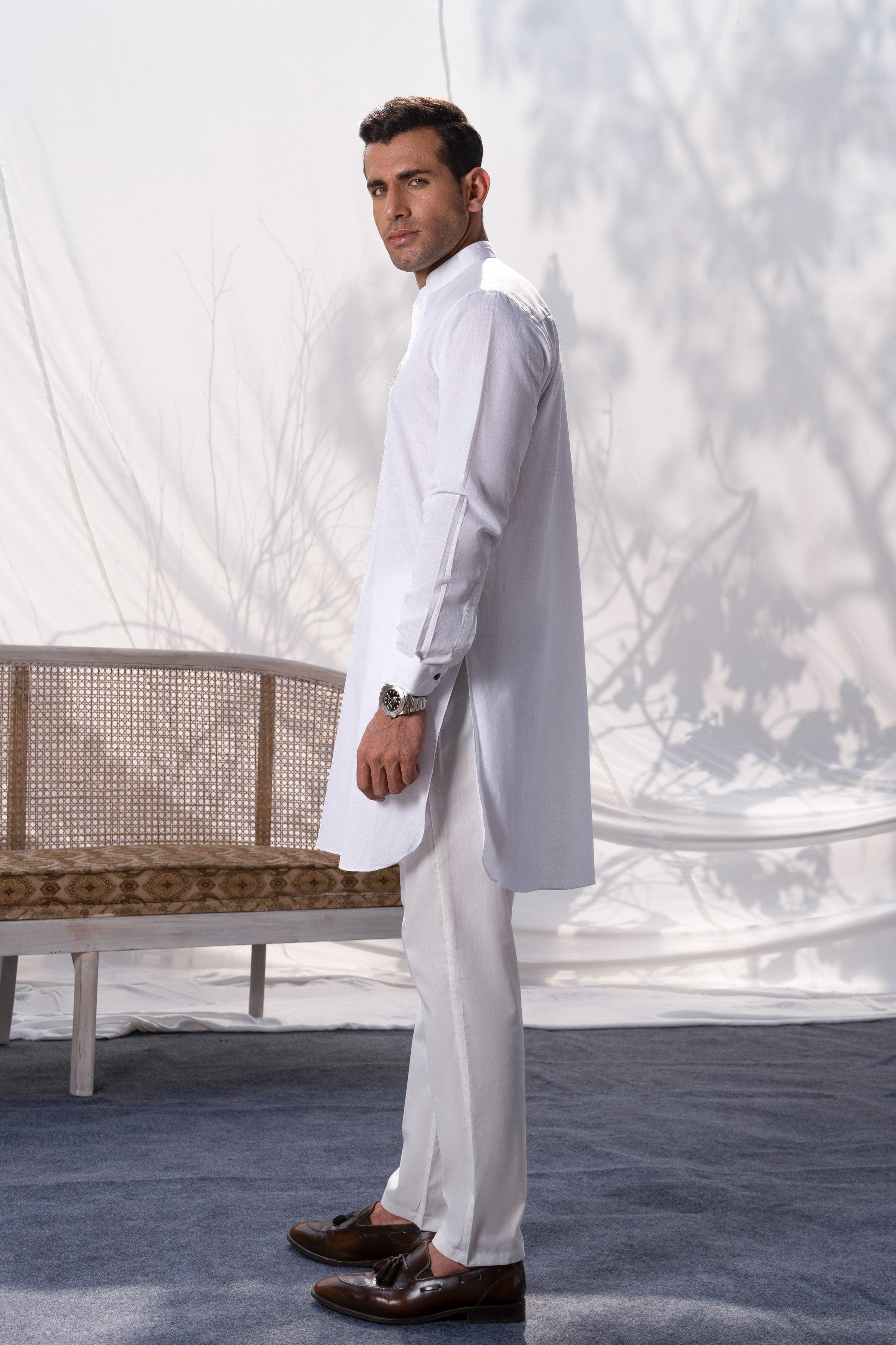 SHORT KURTA WHITE at Charcoal Clothing