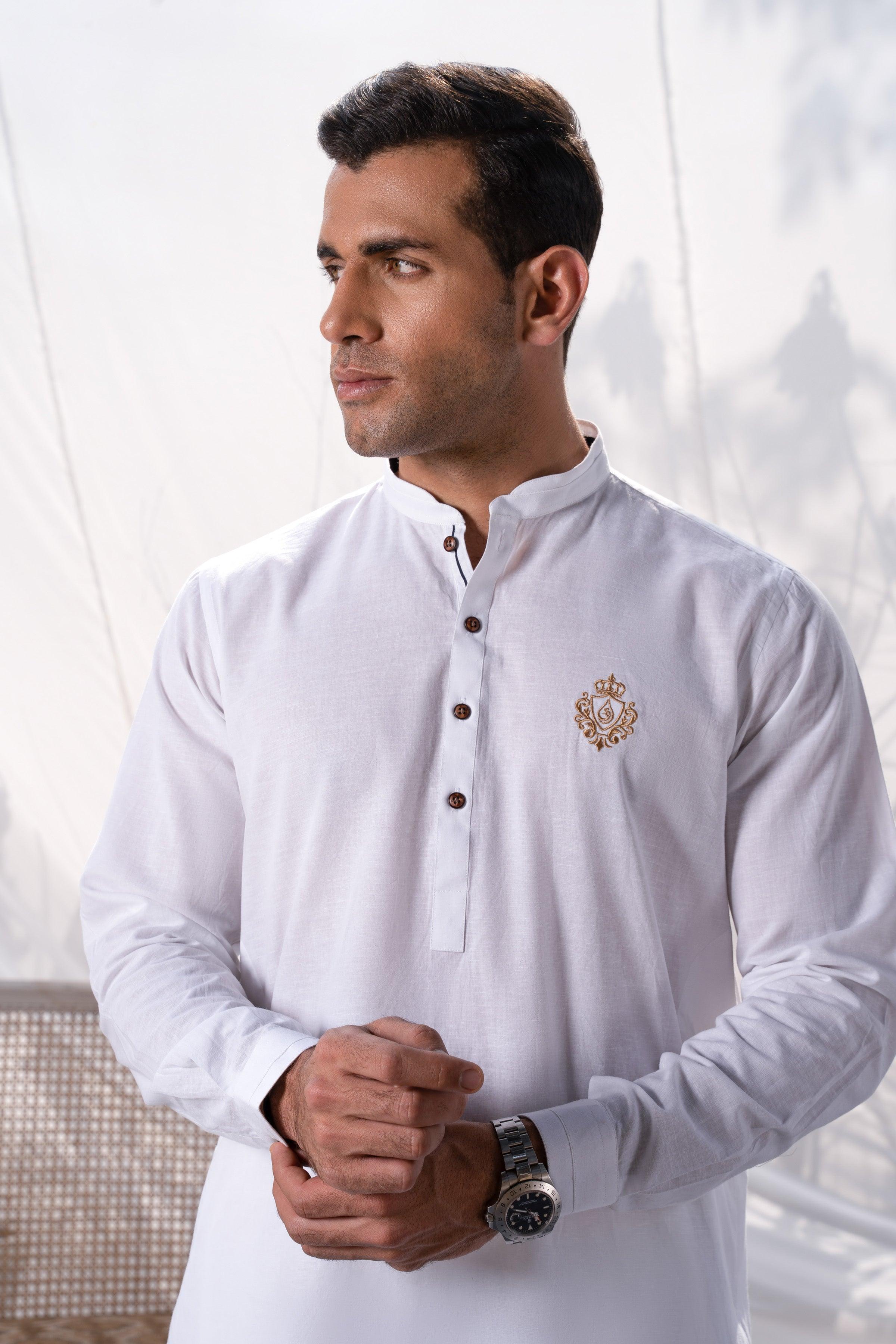 SHORT KURTA WHITE at Charcoal Clothing