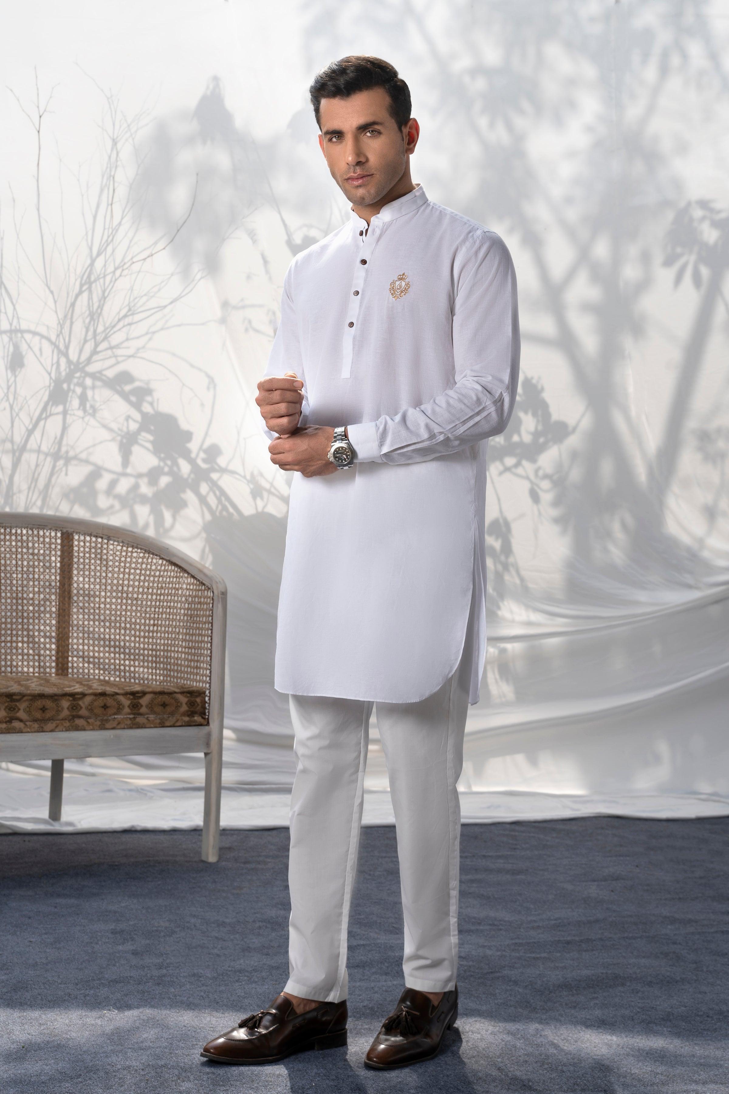 SHORT KURTA WHITE at Charcoal Clothing