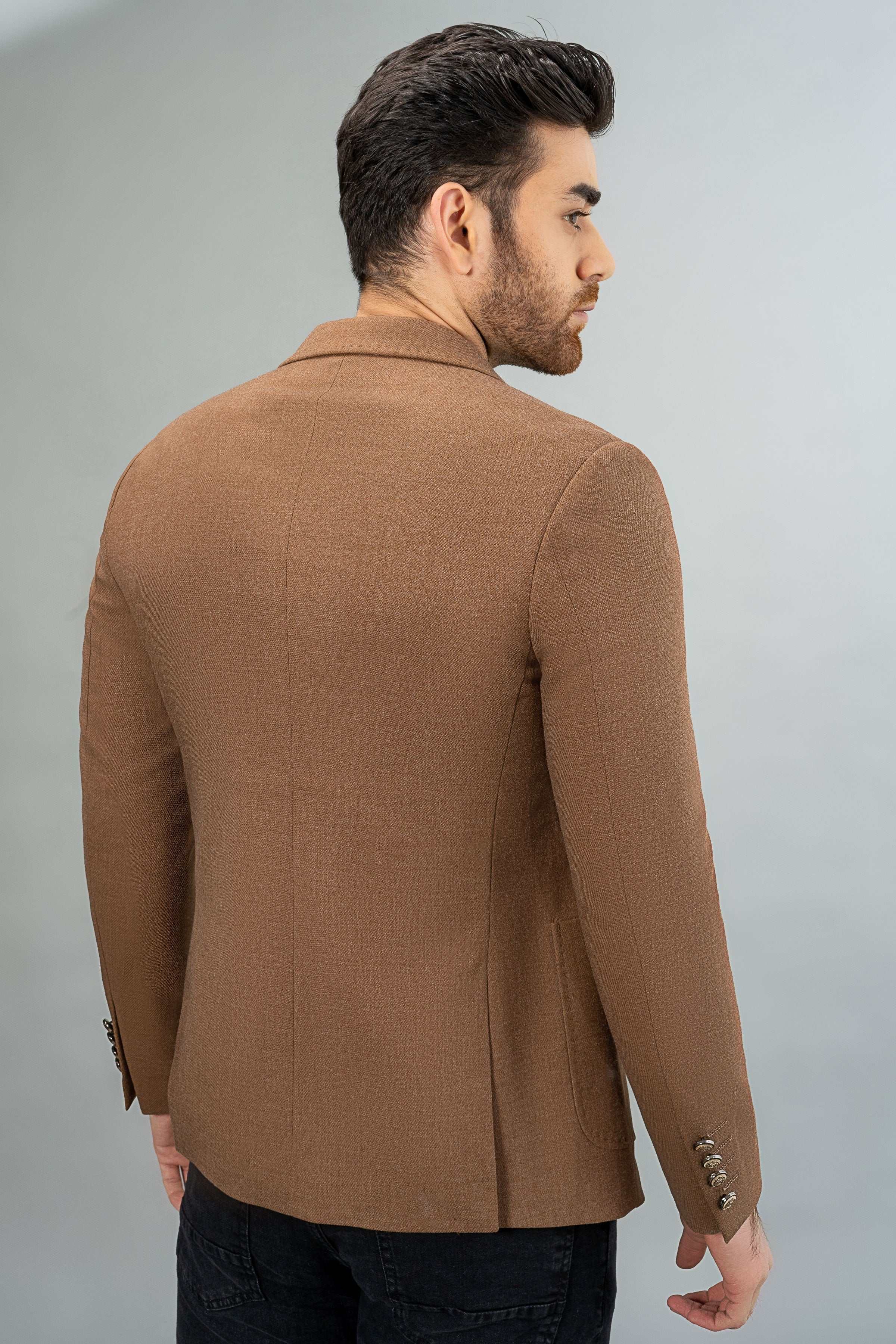 SIGNATURE CASUAL COAT BROWN at Charcoal Clothing
