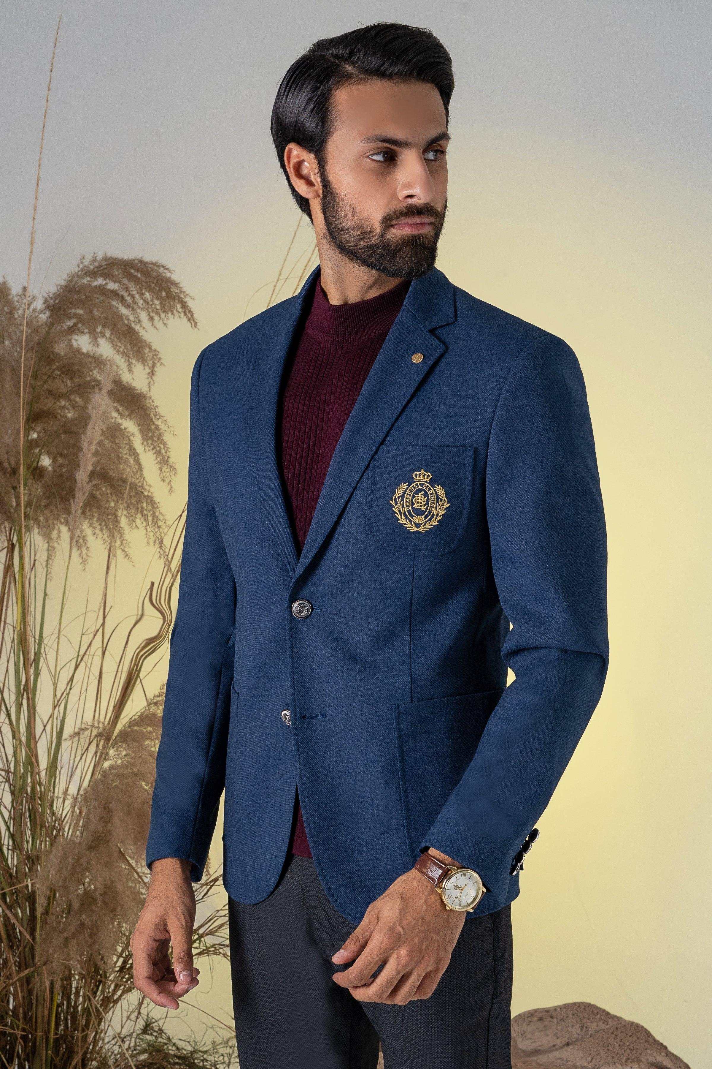 SIGNATURE CASUAL COAT NAVY BLUE at Charcoal Clothing