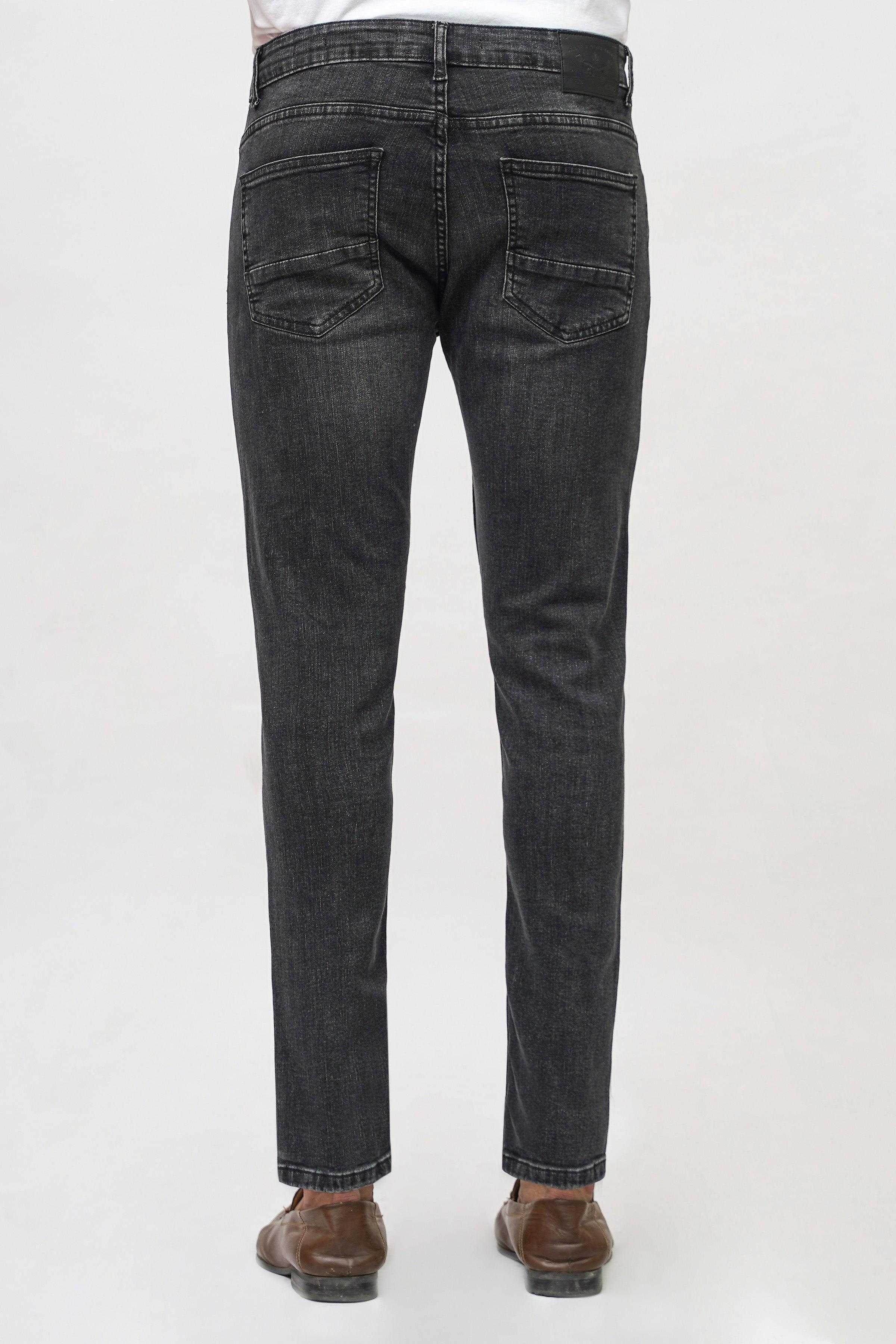 SKINNY FIT DARK GREY DENIM JEANS at Charcoal Clothing