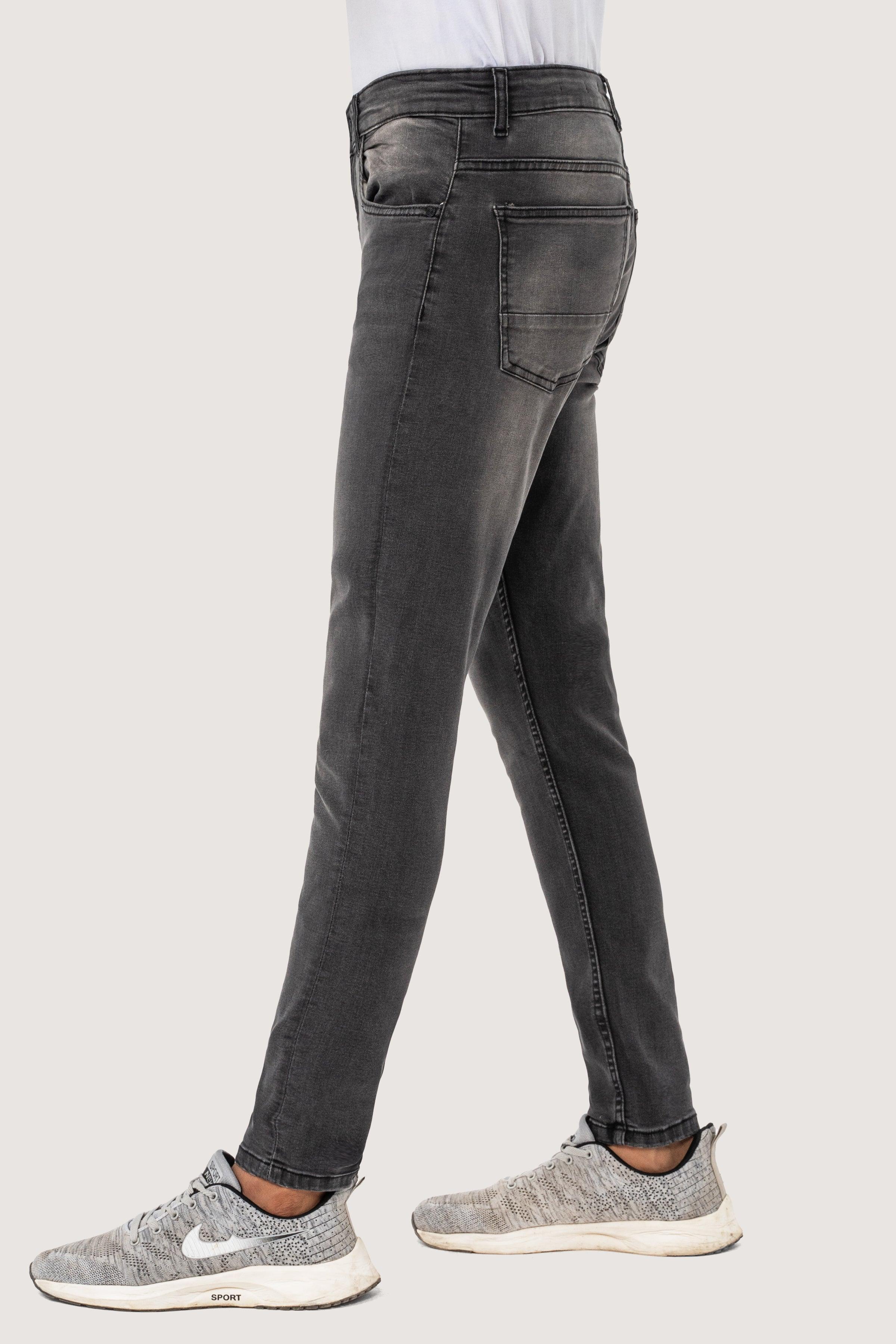 SKINNY LEG DENIM JEANS DARK GREY at Charcoal Clothing