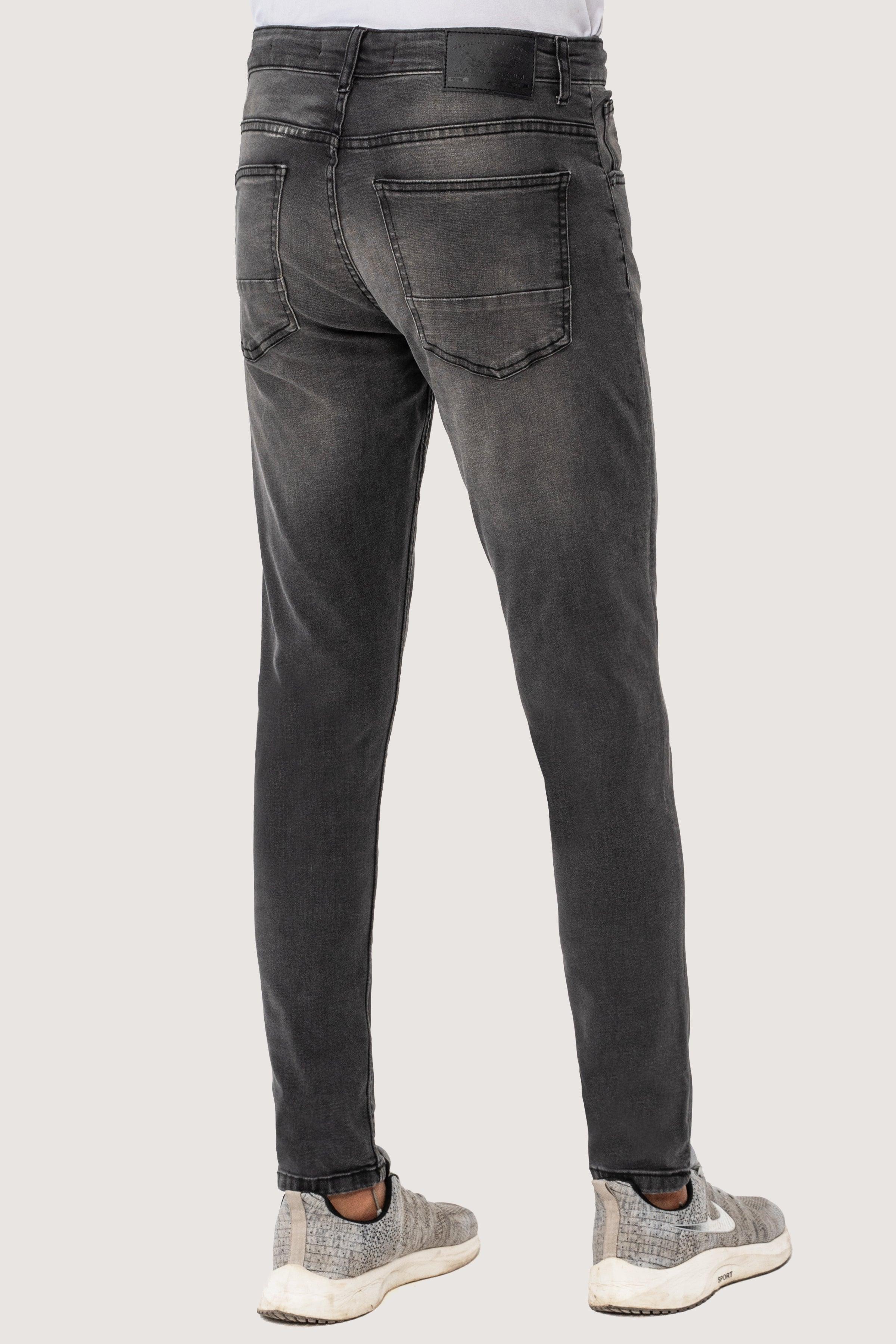 SKINNY LEG DENIM JEANS DARK GREY at Charcoal Clothing