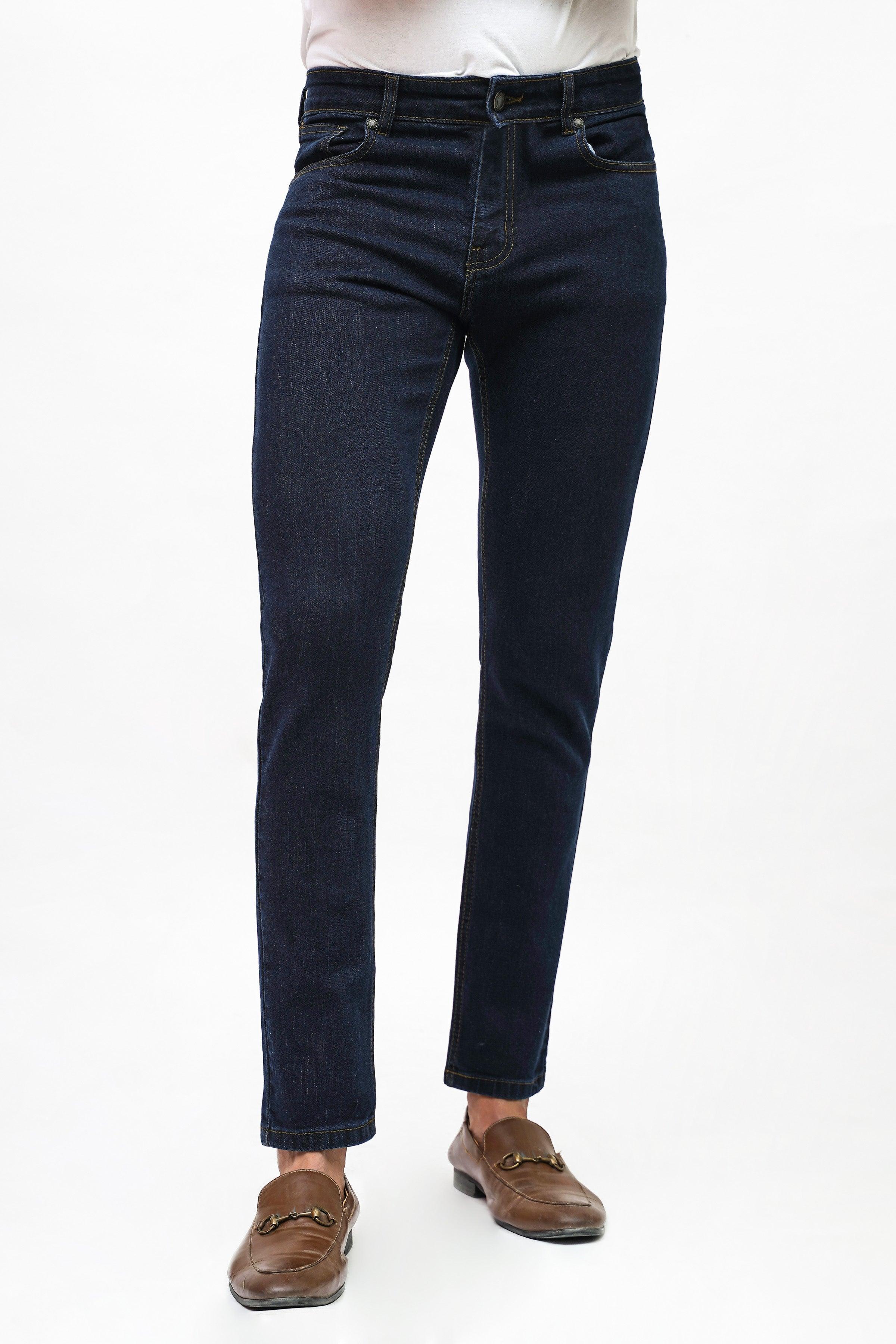 SLIM FIT DARK BLUE JEANS at Charcoal Clothing