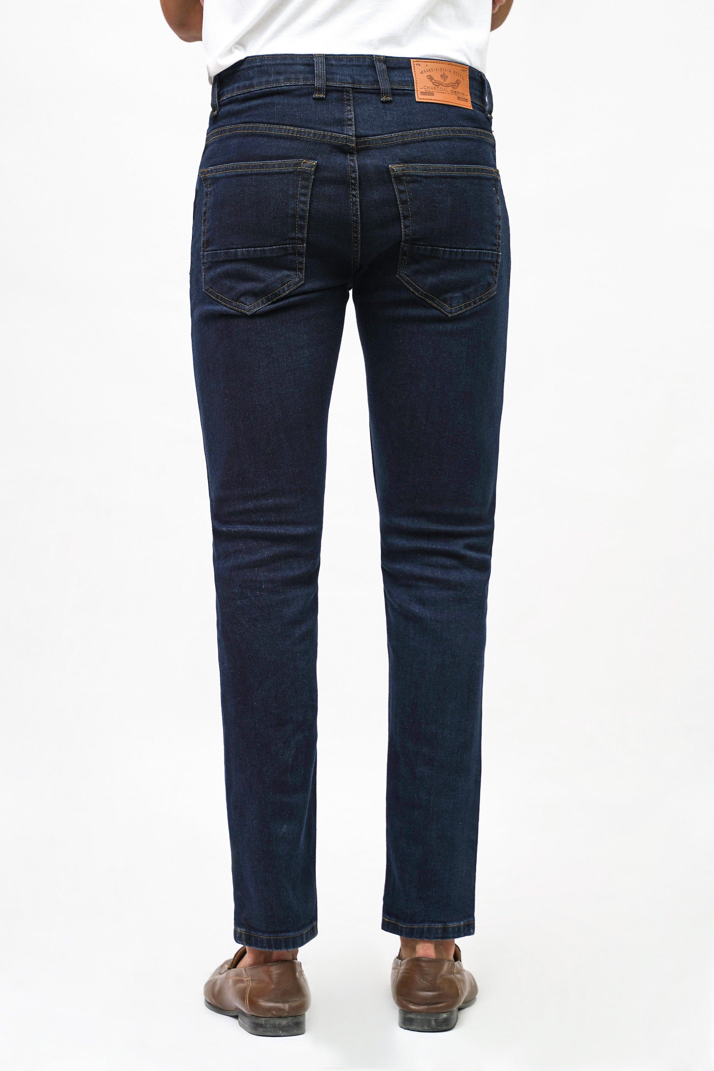 SLIM FIT DARK BLUE JEANS at Charcoal Clothing