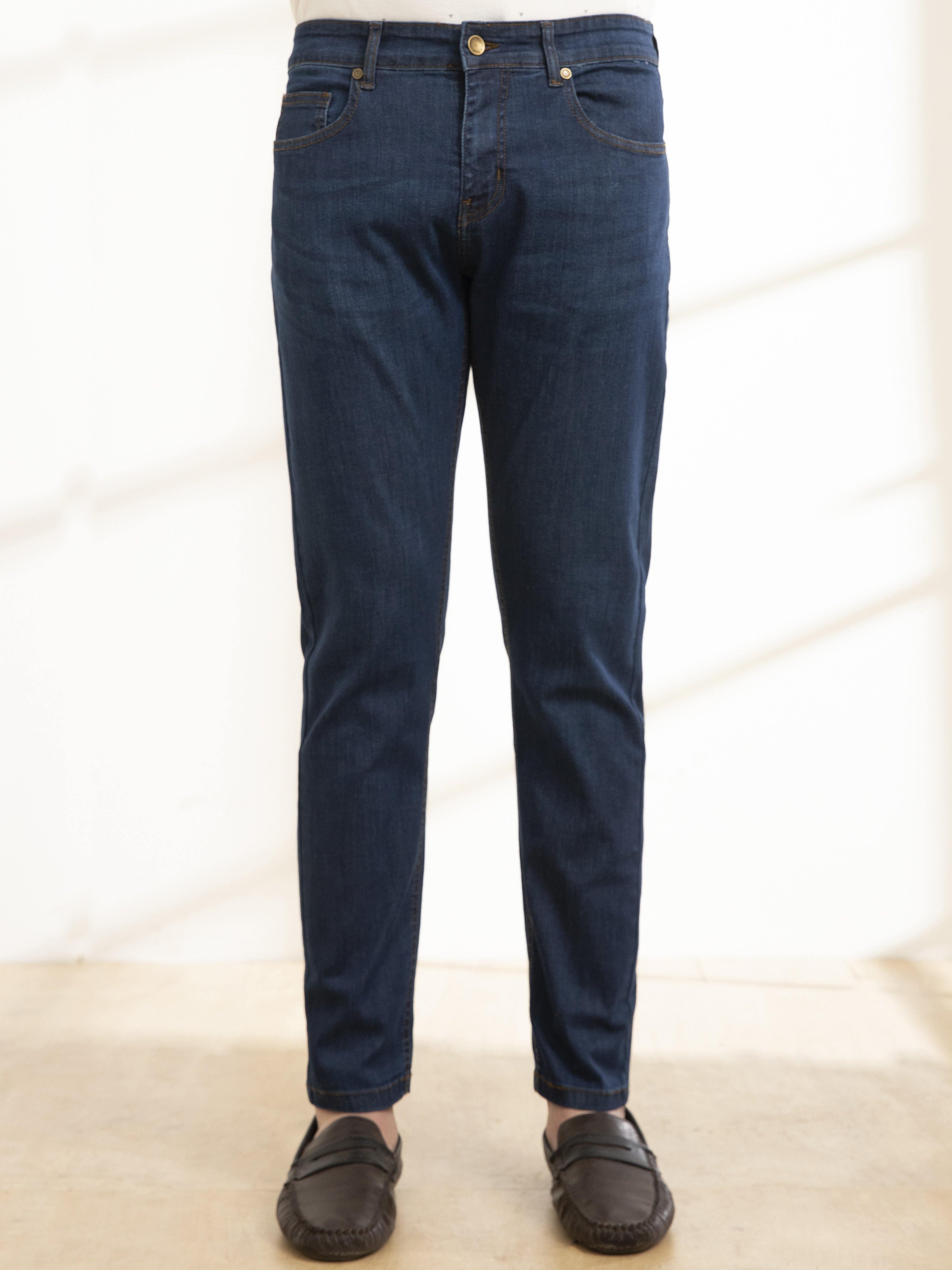 SLIM FIT JEANS DARK NAVY at Charcoal Clothing