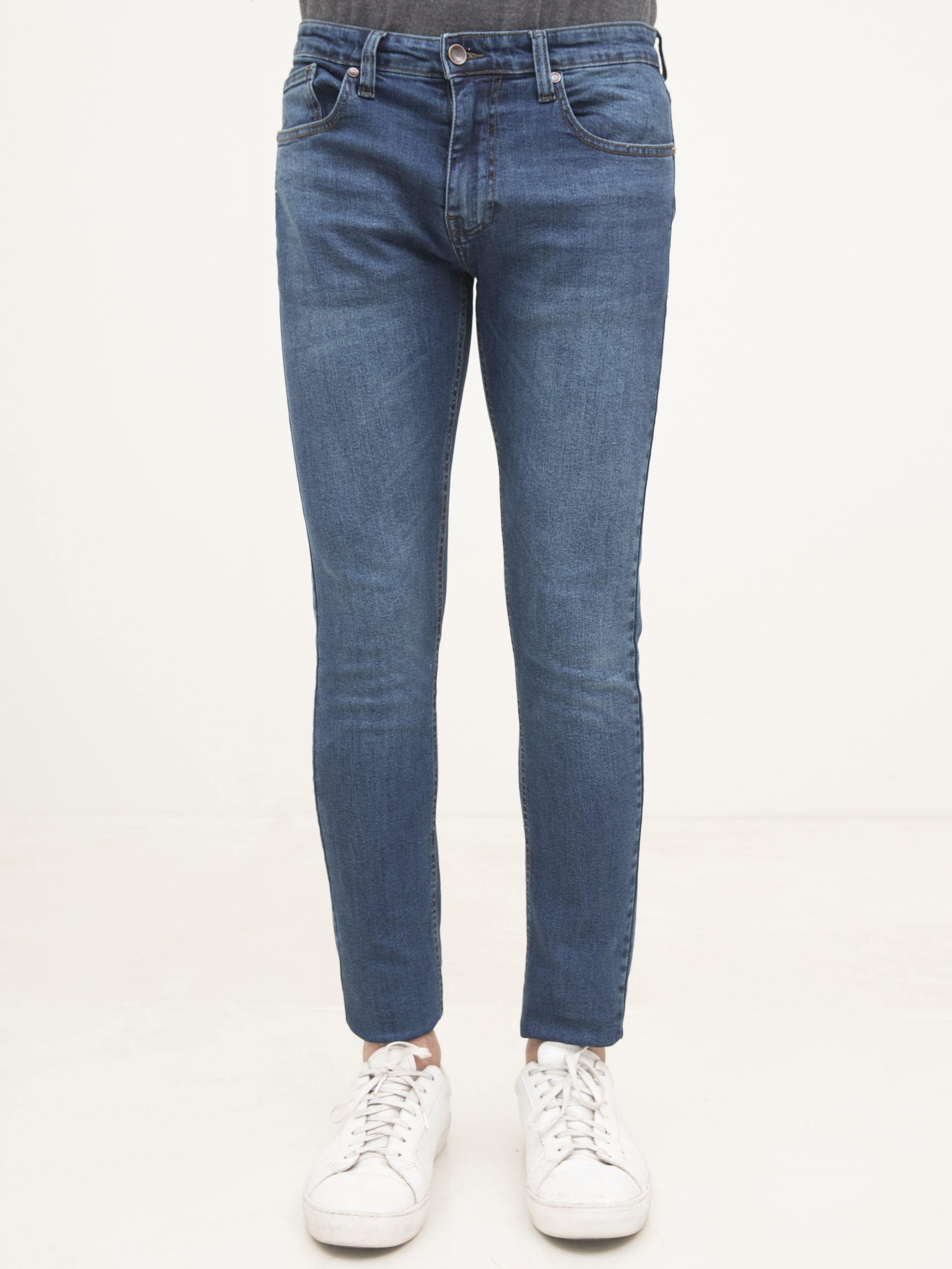 SLIM FIT JEANS MID BLUE at Charcoal Clothing