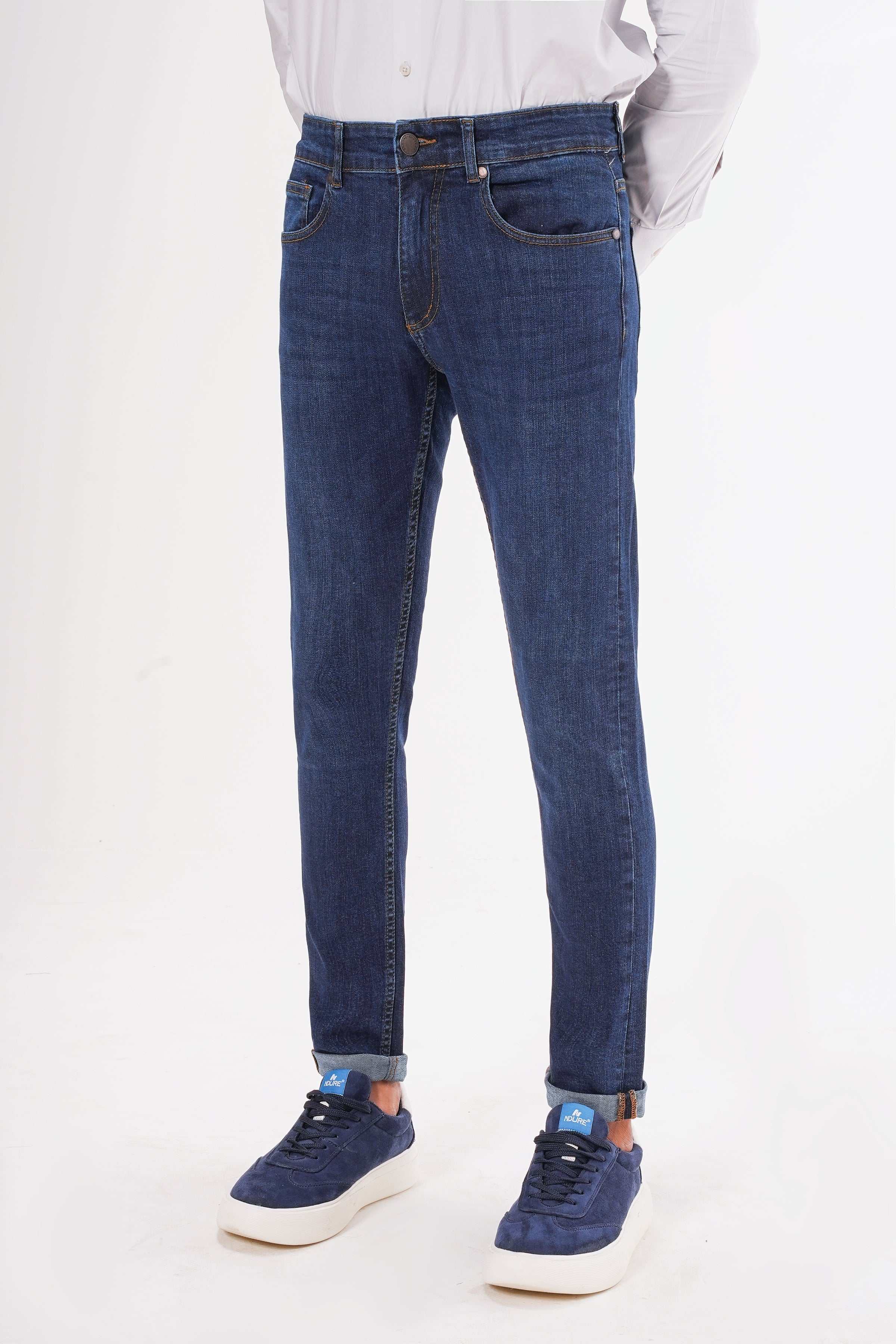 SLIM LEG JEAN DARK BLUE at Charcoal Clothing