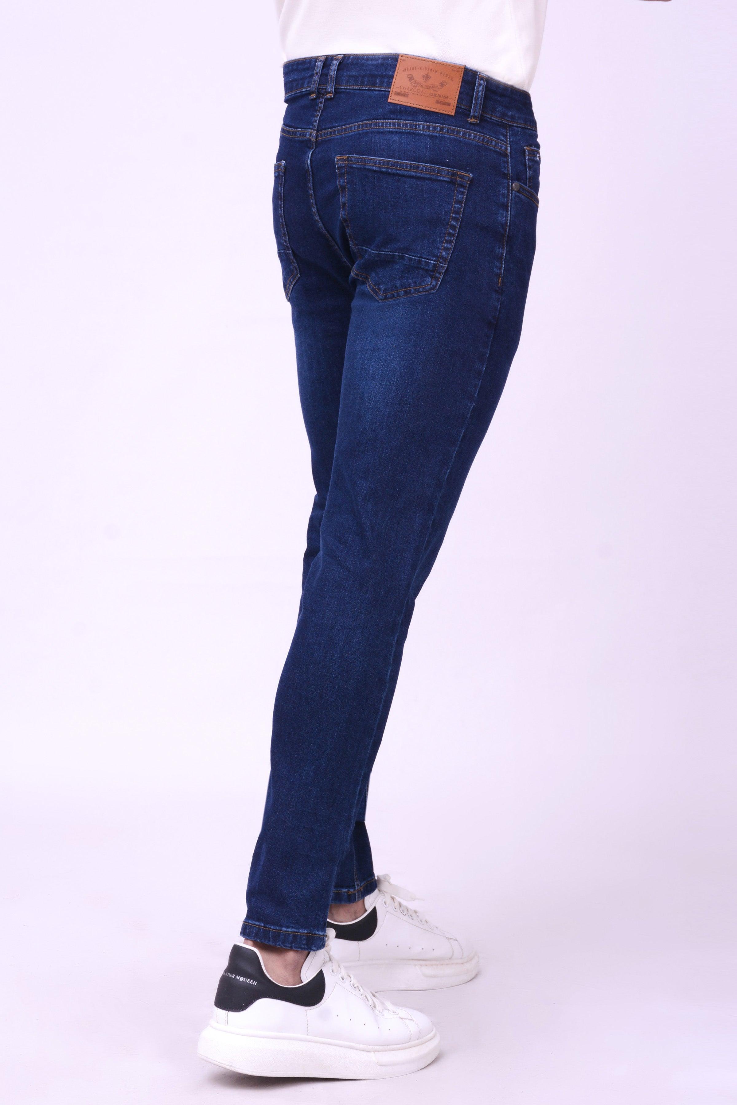 SLIM LEG JEANS DARK BLUE at Charcoal Clothing