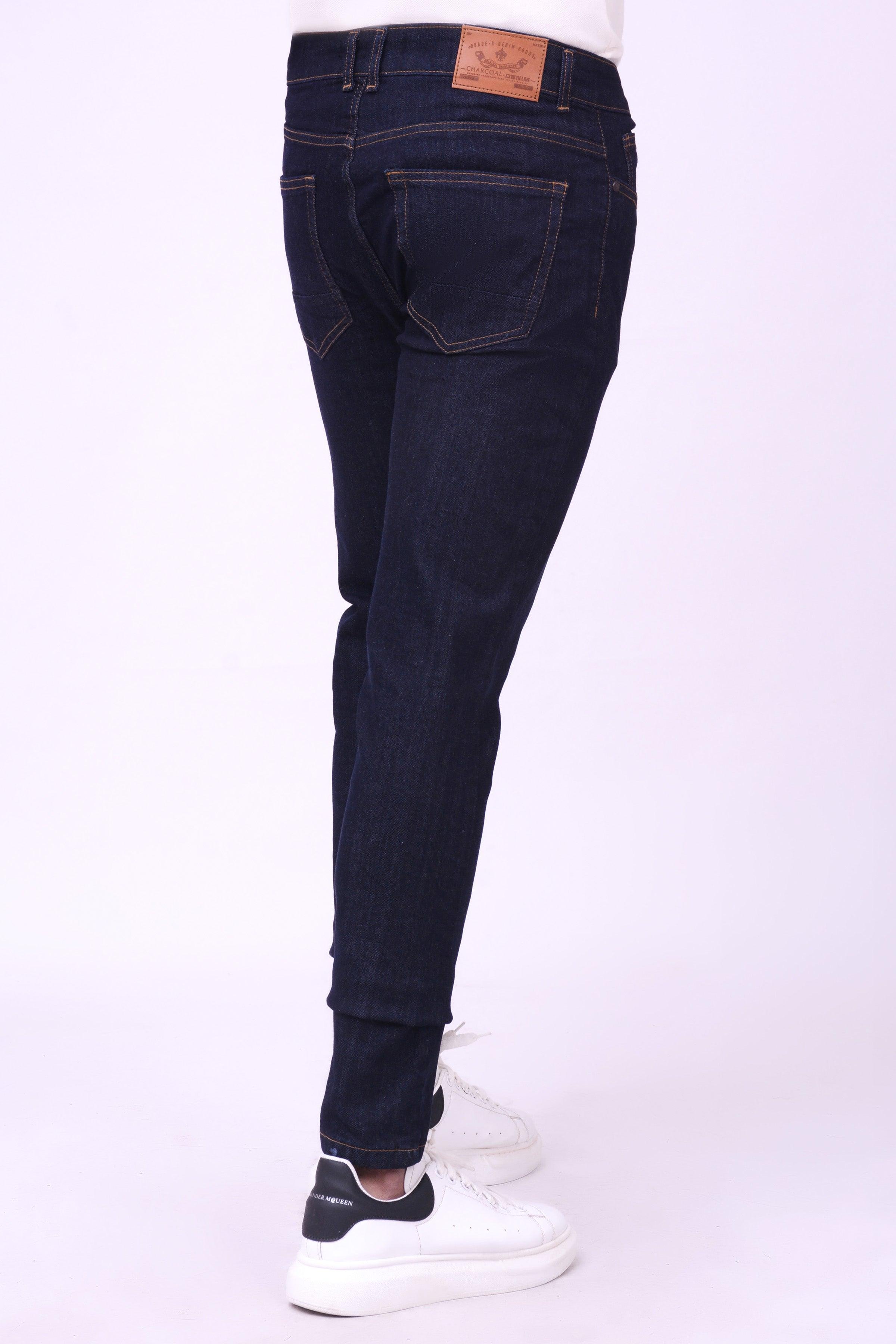 SLIM LEG JEANS MID BLUE at Charcoal Clothing