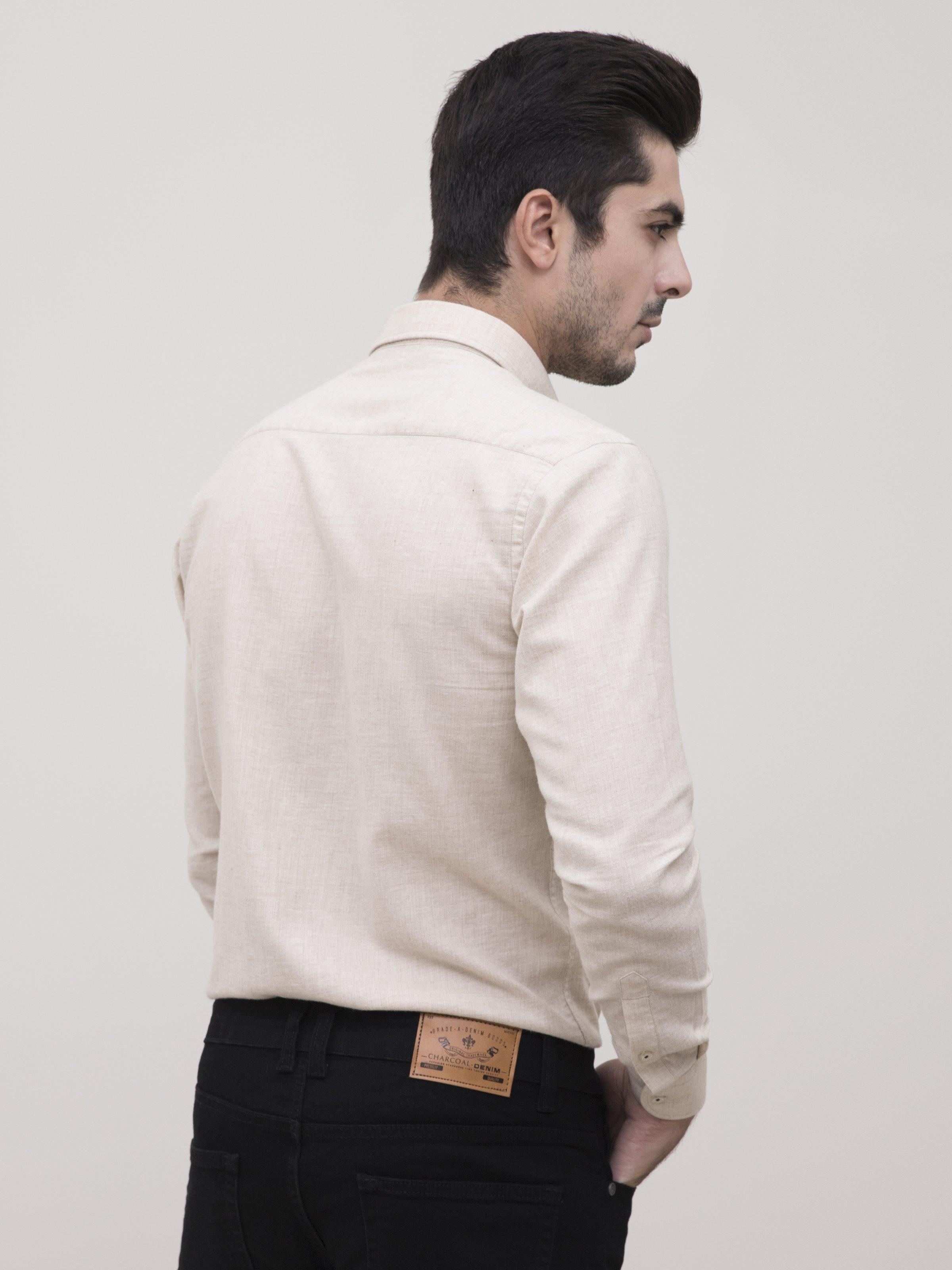 SMART SHIRT BEIGE at Charcoal Clothing