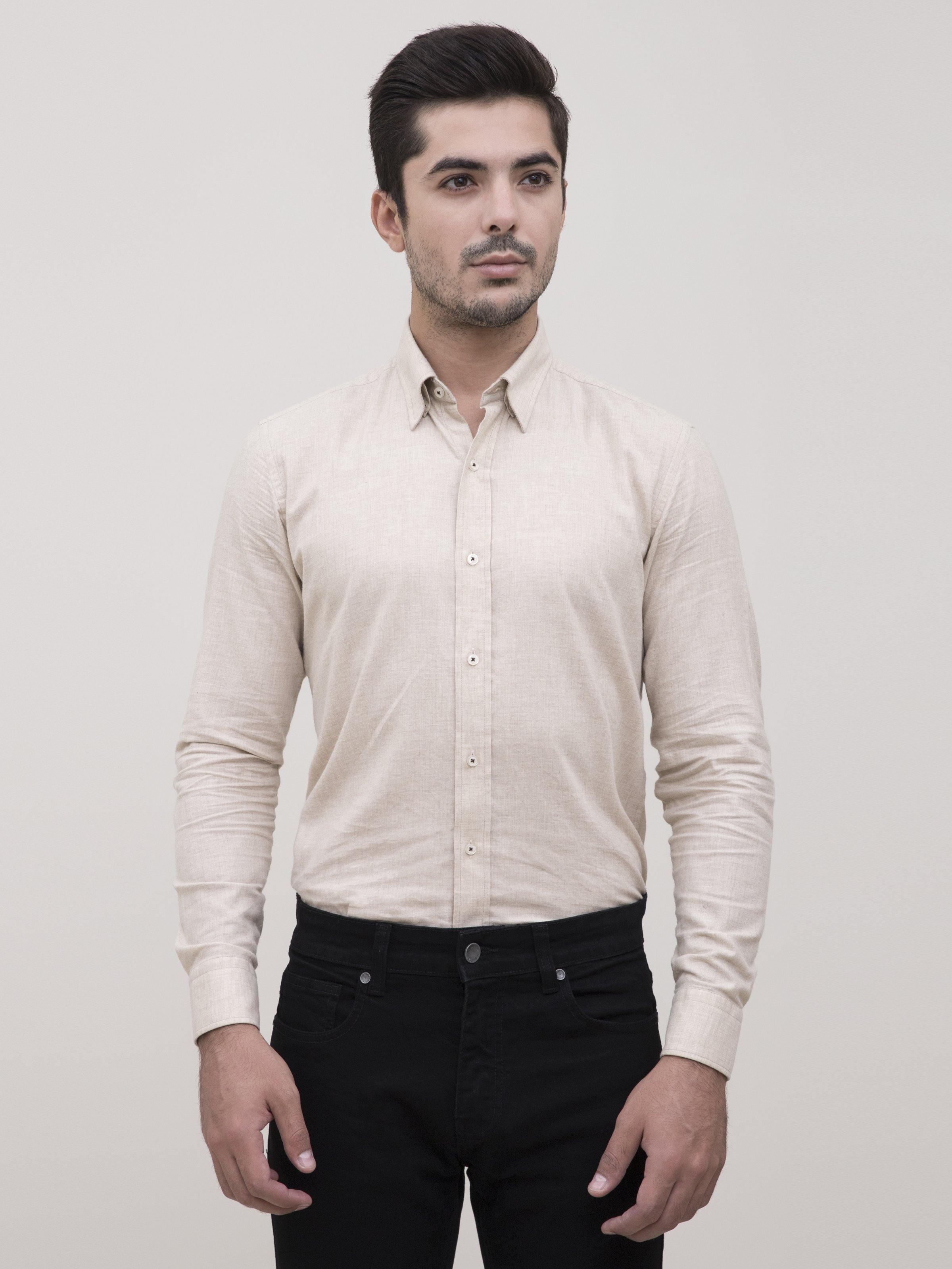 SMART SHIRT BEIGE at Charcoal Clothing