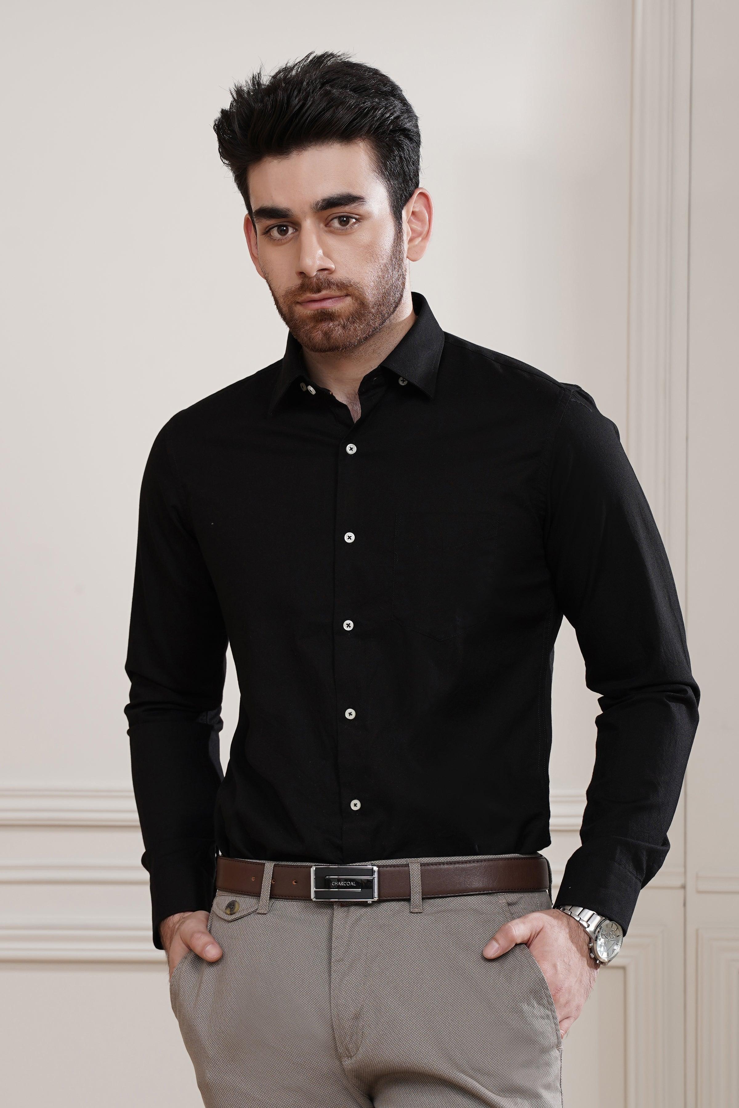 SMART SHIRT BLACK at Charcoal Clothing