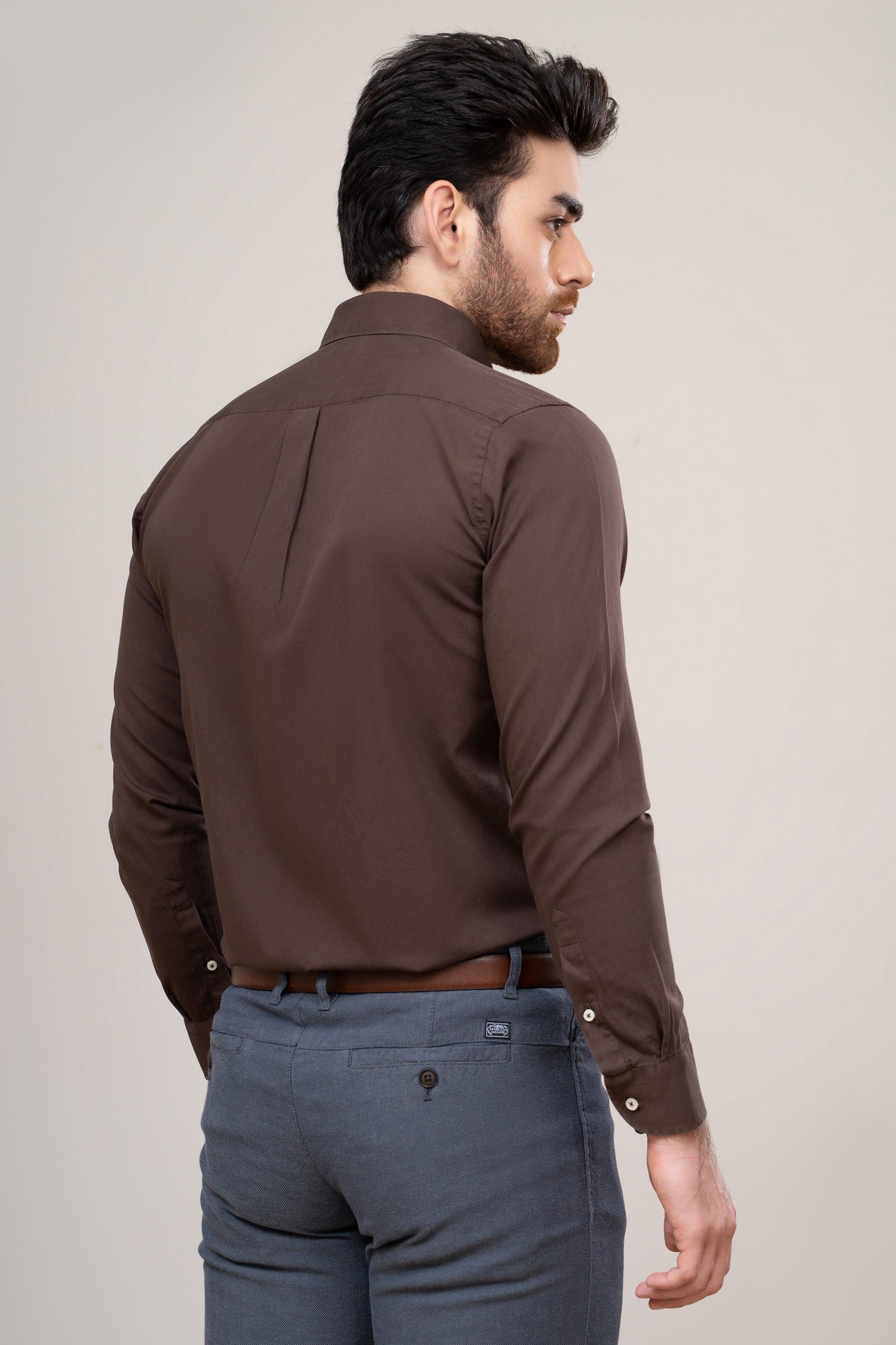 SMART SHIRT BROWN at Charcoal Clothing