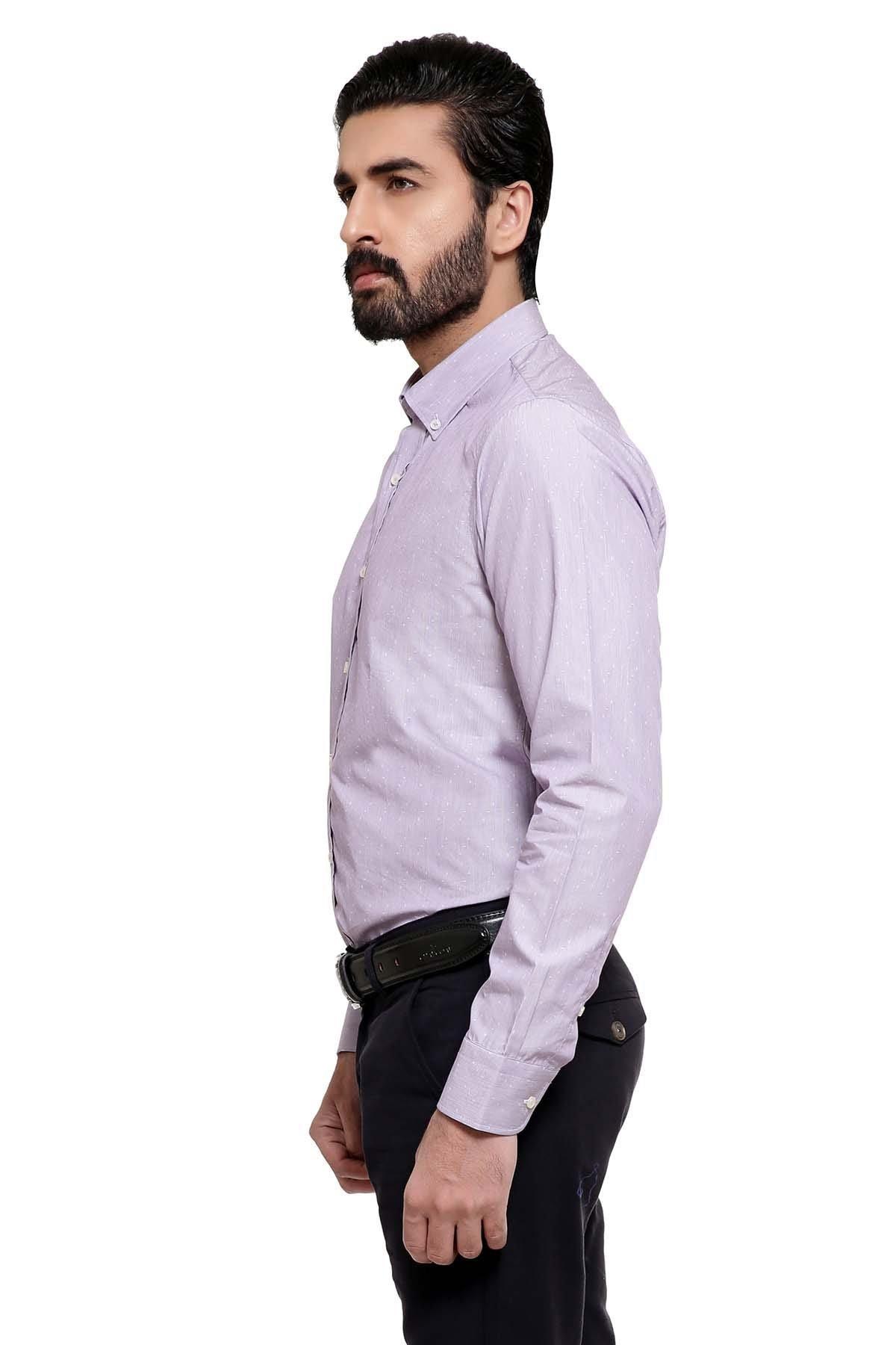 SMART SHIRT BUTTON DOWN FULL SLEEVE LIGHT PURPLE at Charcoal Clothing