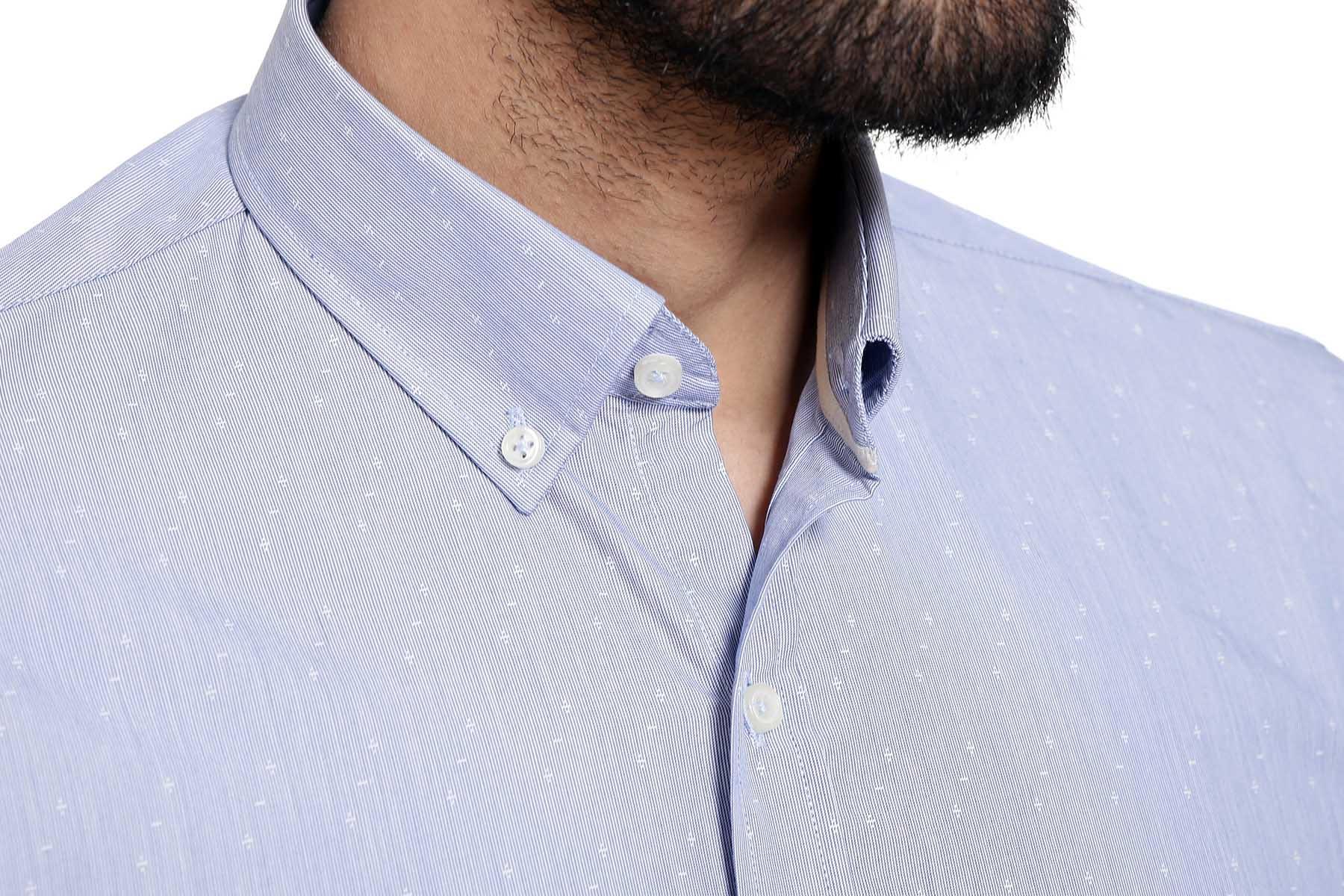 SMART SHIRT BUTTON DOWN FULL SLEEVE LIGHT SKY at Charcoal Clothing