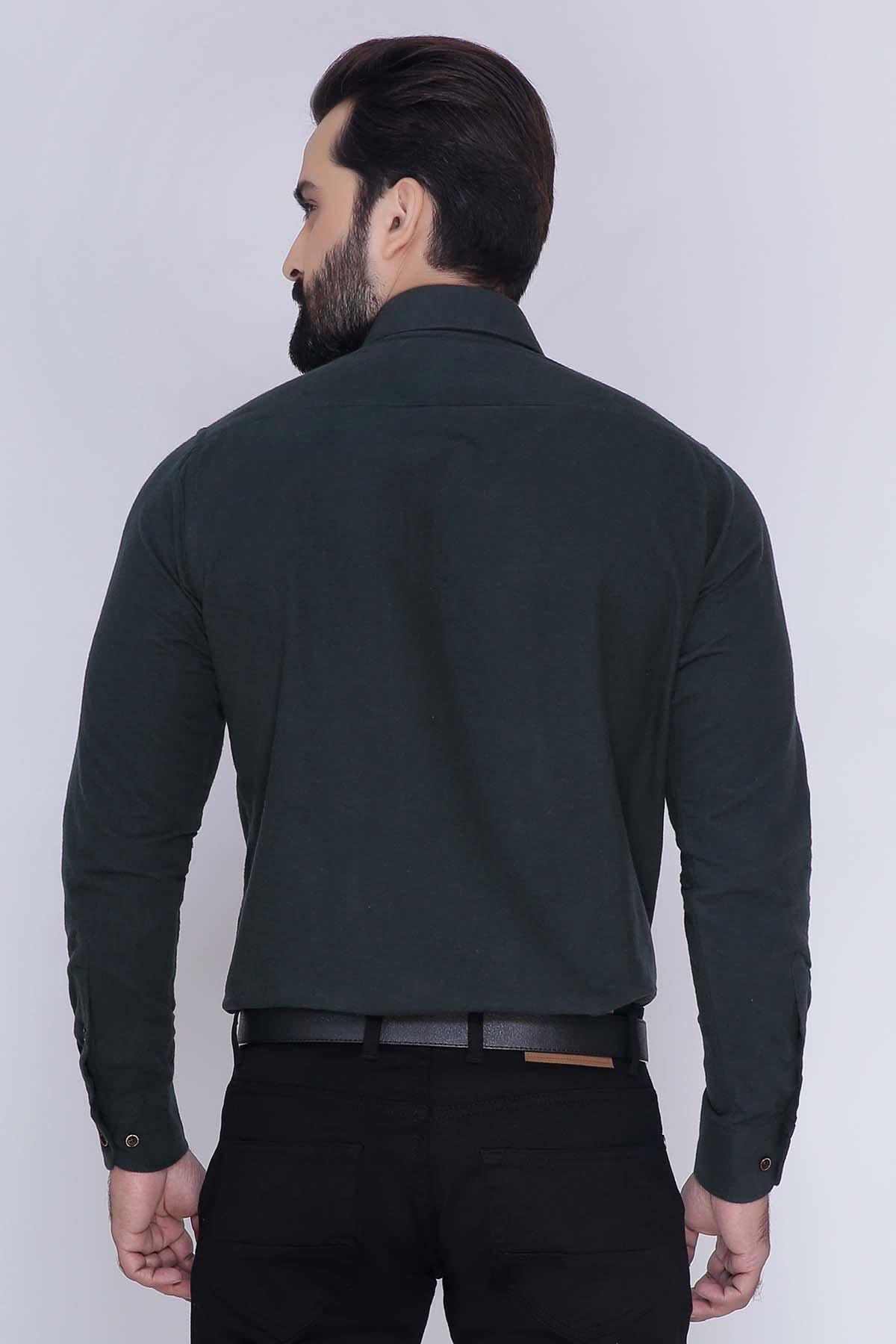 SMART SHIRT FULL SLEEVE BOTTLE GREEN at Charcoal Clothing