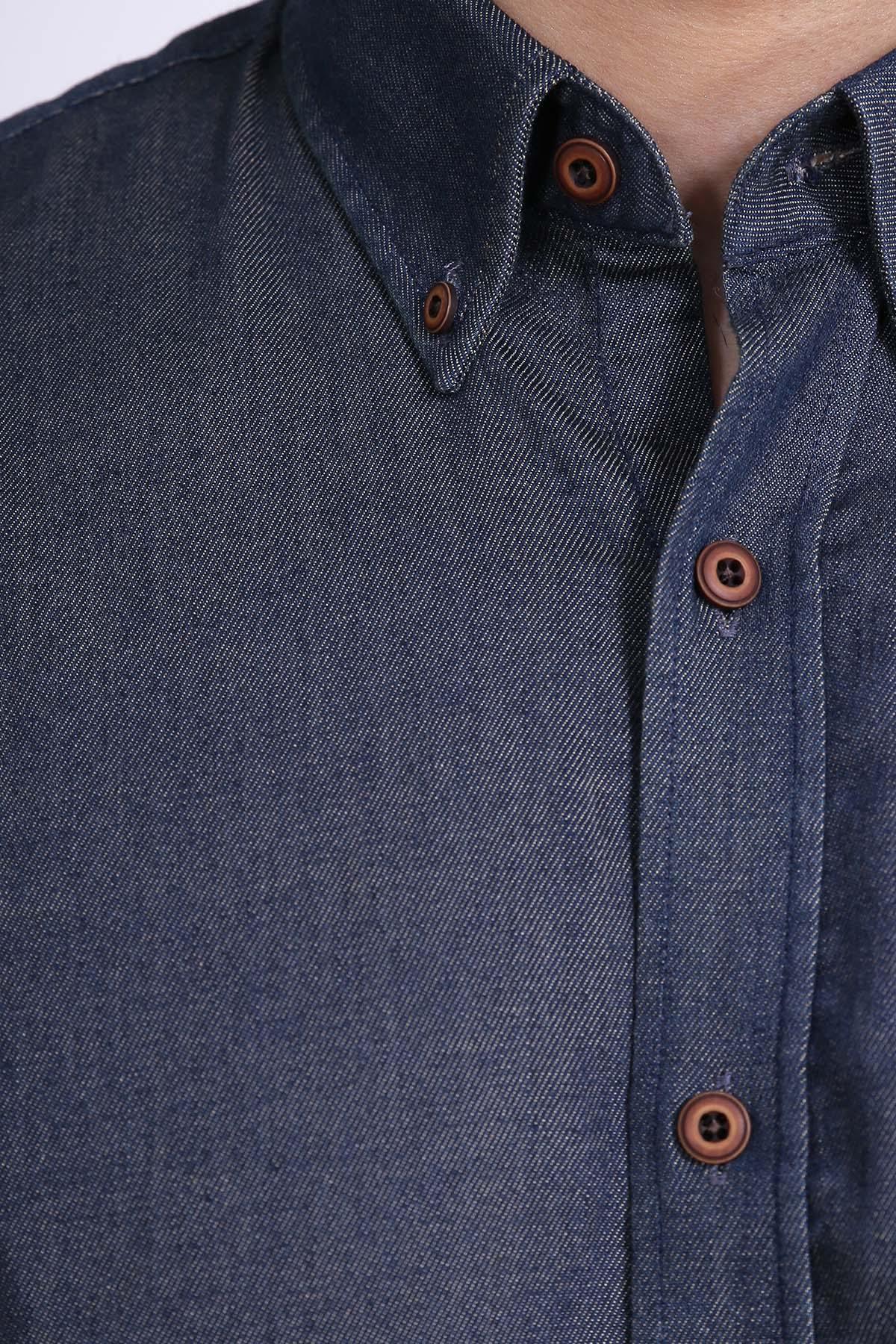 SMART SHIRT FULL SLEEVE BUTTON DOWN DENIM BLUE at Charcoal Clothing