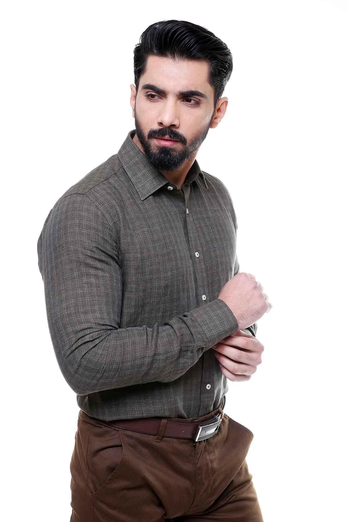 SMART SHIRT FULL SLEEVE GREEN at Charcoal Clothing