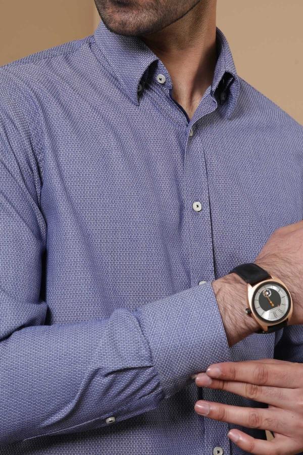 SMART SHIRT FULL SLEEVE SLIM FIT BLUE at Charcoal Clothing
