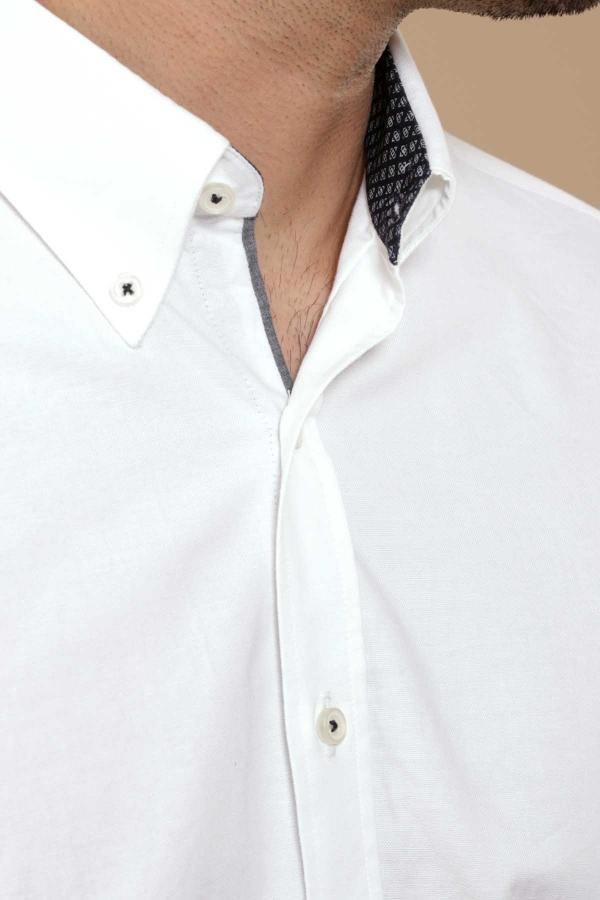 SMART SHIRT FULL SLEEVE SLIM FIT  SKY WHITE at Charcoal Clothing