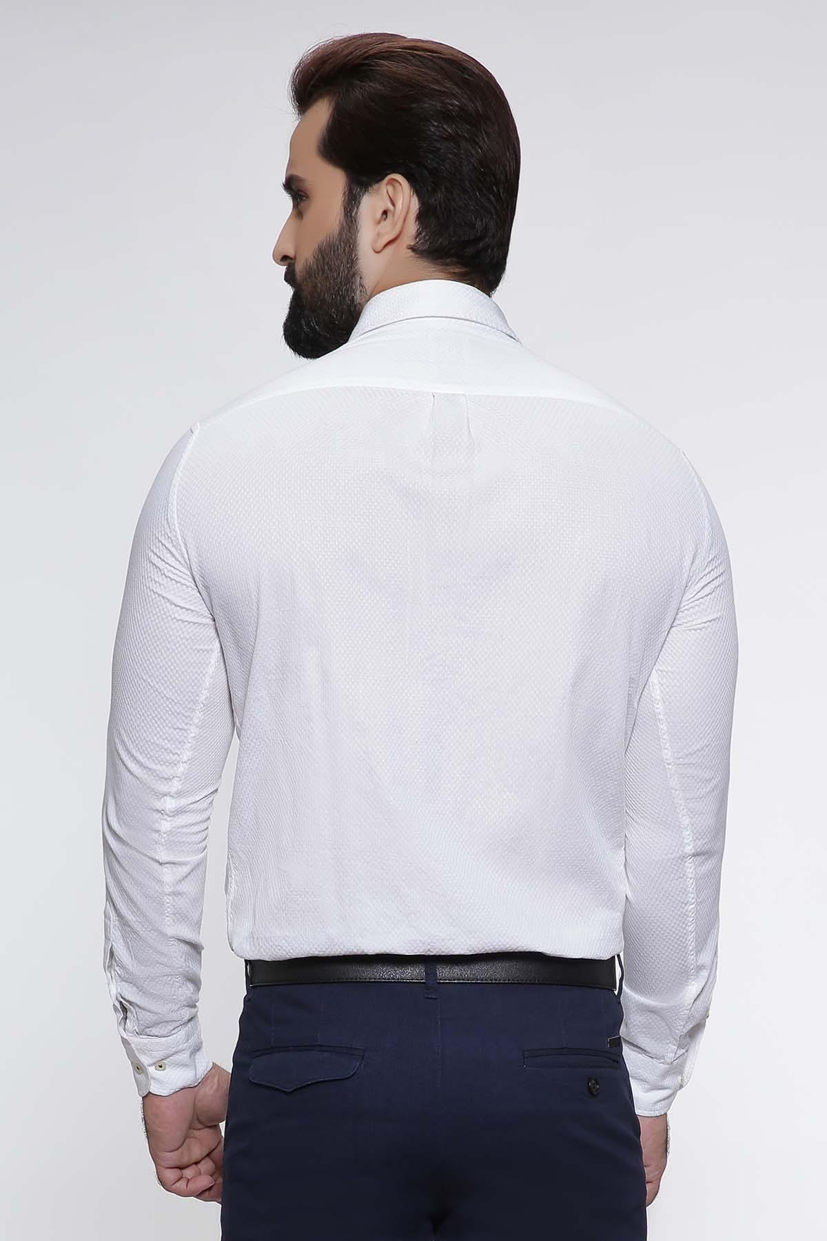 SMART SHIRT FULL SLEEVE  WHITE at Charcoal Clothing