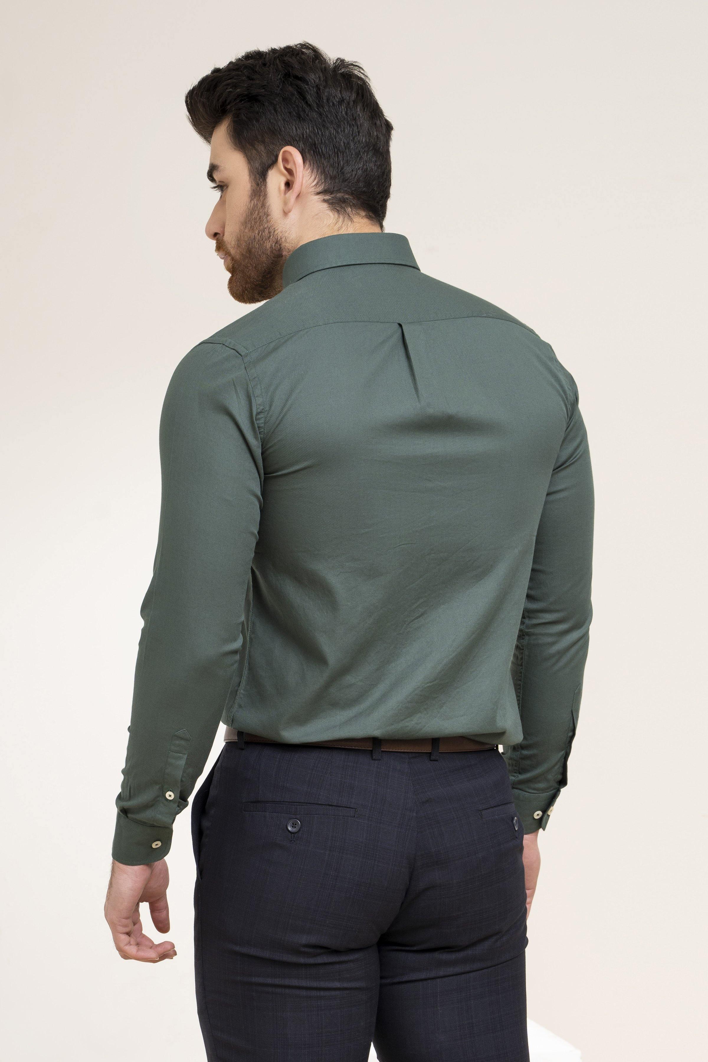 SMART SHIRT GREEN at Charcoal Clothing