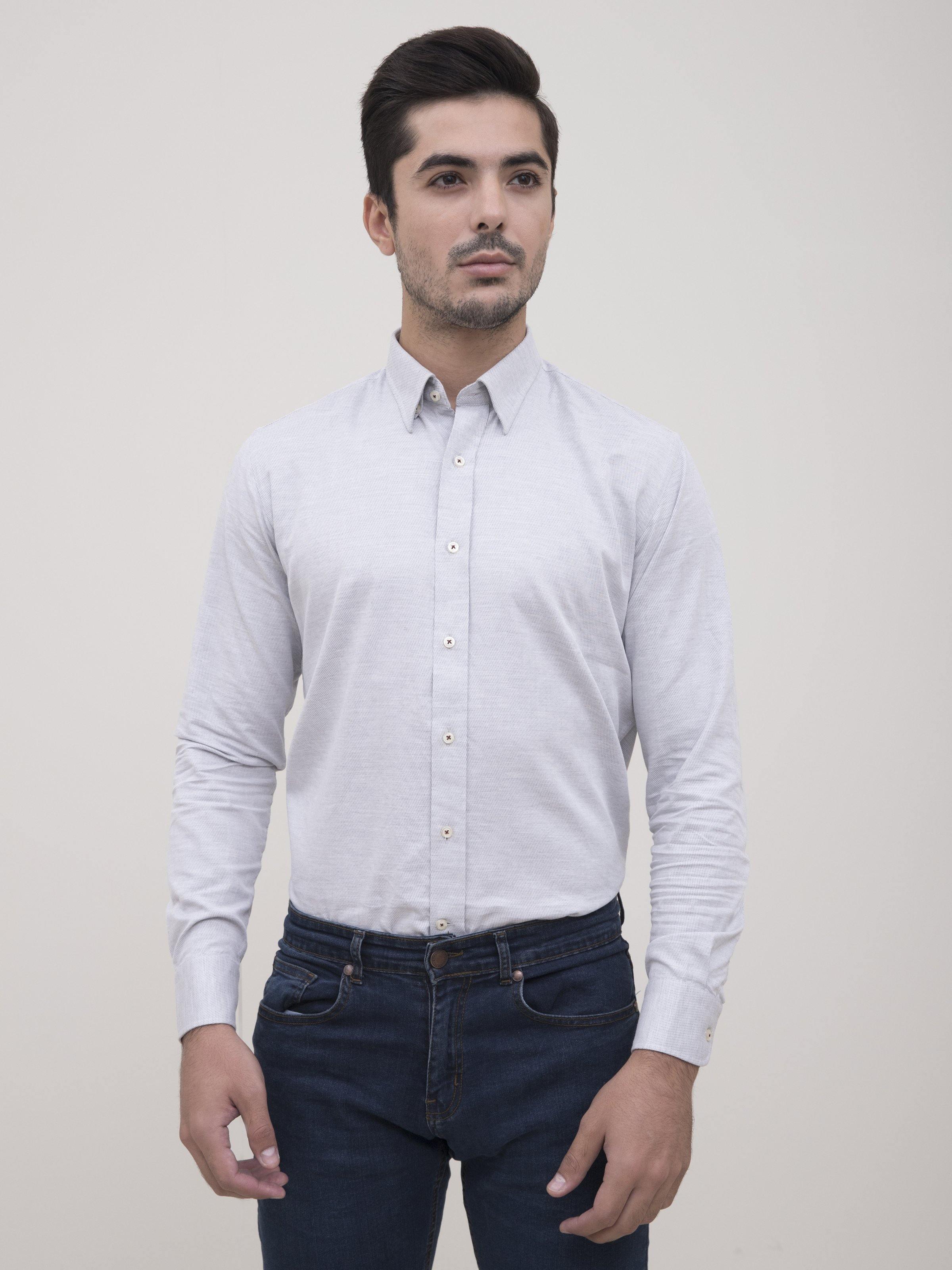 SMART SHIRT LIGHT GREY at Charcoal Clothing